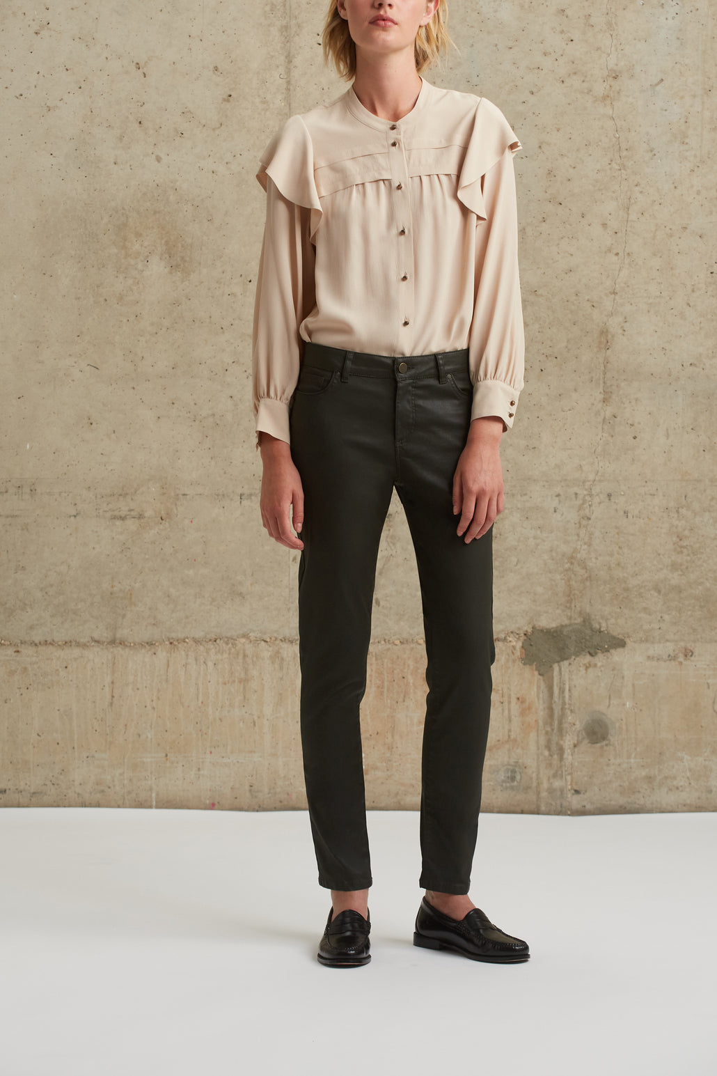 Jean en coton stretch enduit - ESMA Faume - seconde main