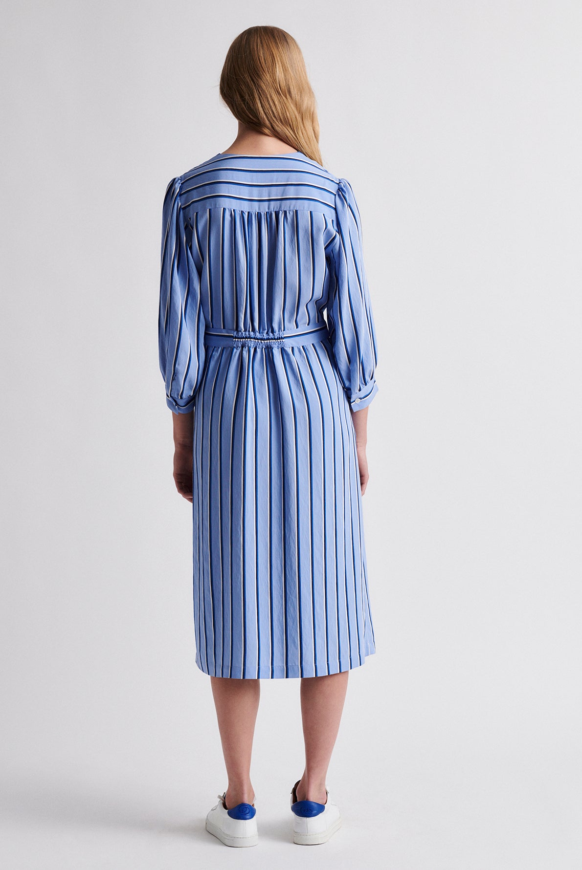 SANDY - Robe midi à rayures Faume - seconde main