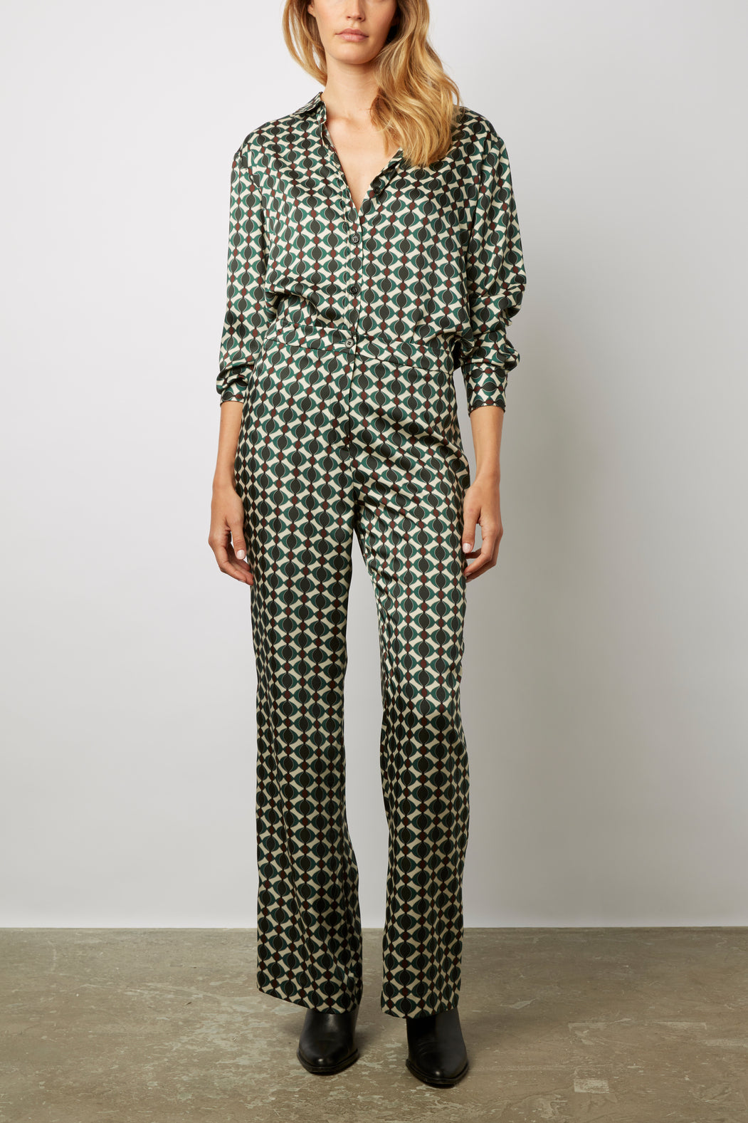 Pantalon fluide imprimé géométrique - ERICA Faume - seconde main