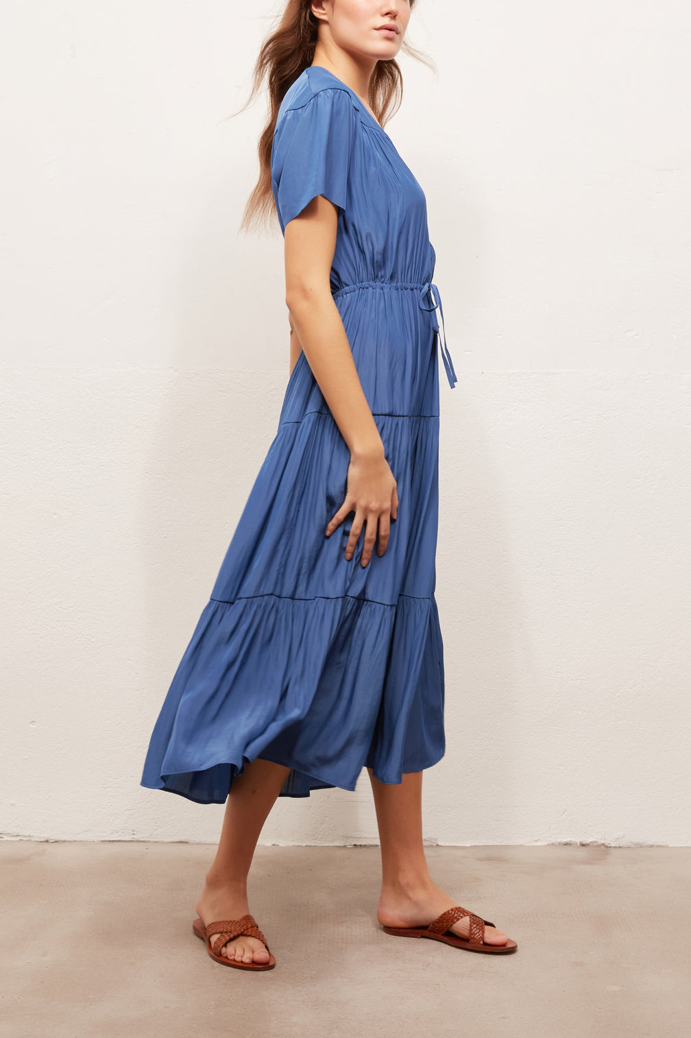 SYLIA - Robe longue portefeuille Faume - seconde main