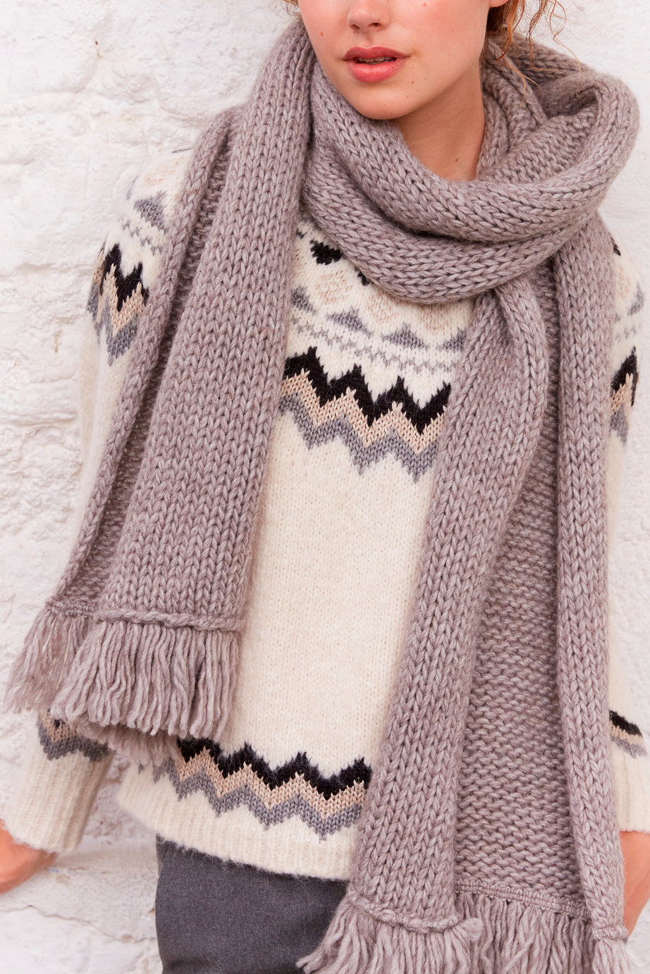 Pull droit à jacquard - LILA Faume - seconde main