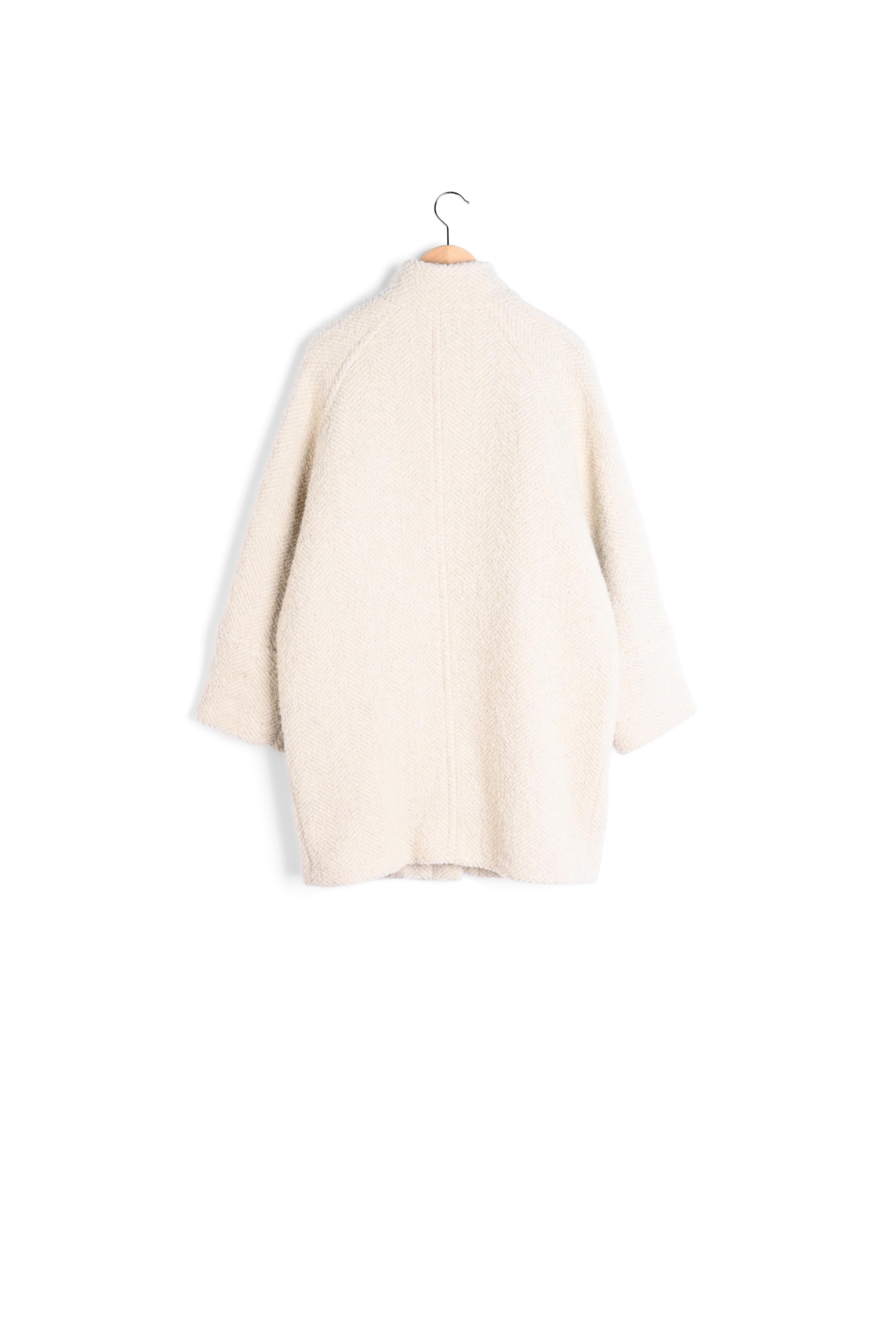 Manteau à chevron en laine et cachemire - SOANA Faume - seconde main