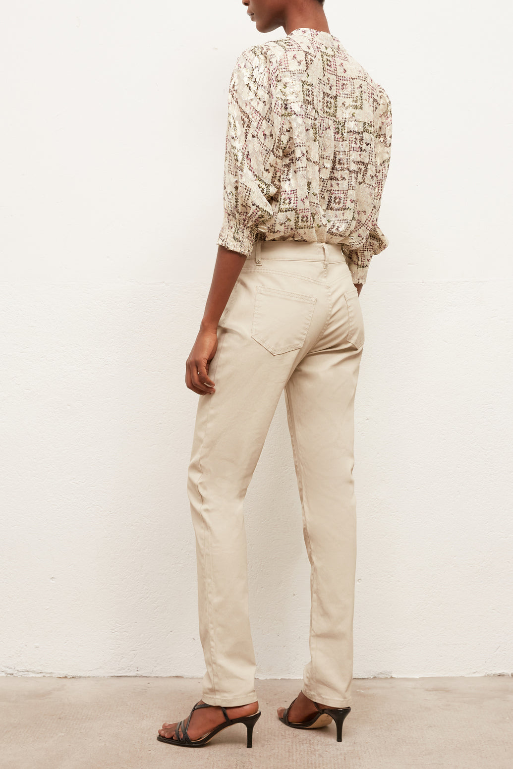 MARGAUX - Pantalon en coton Stretch enduit Faume - seconde main