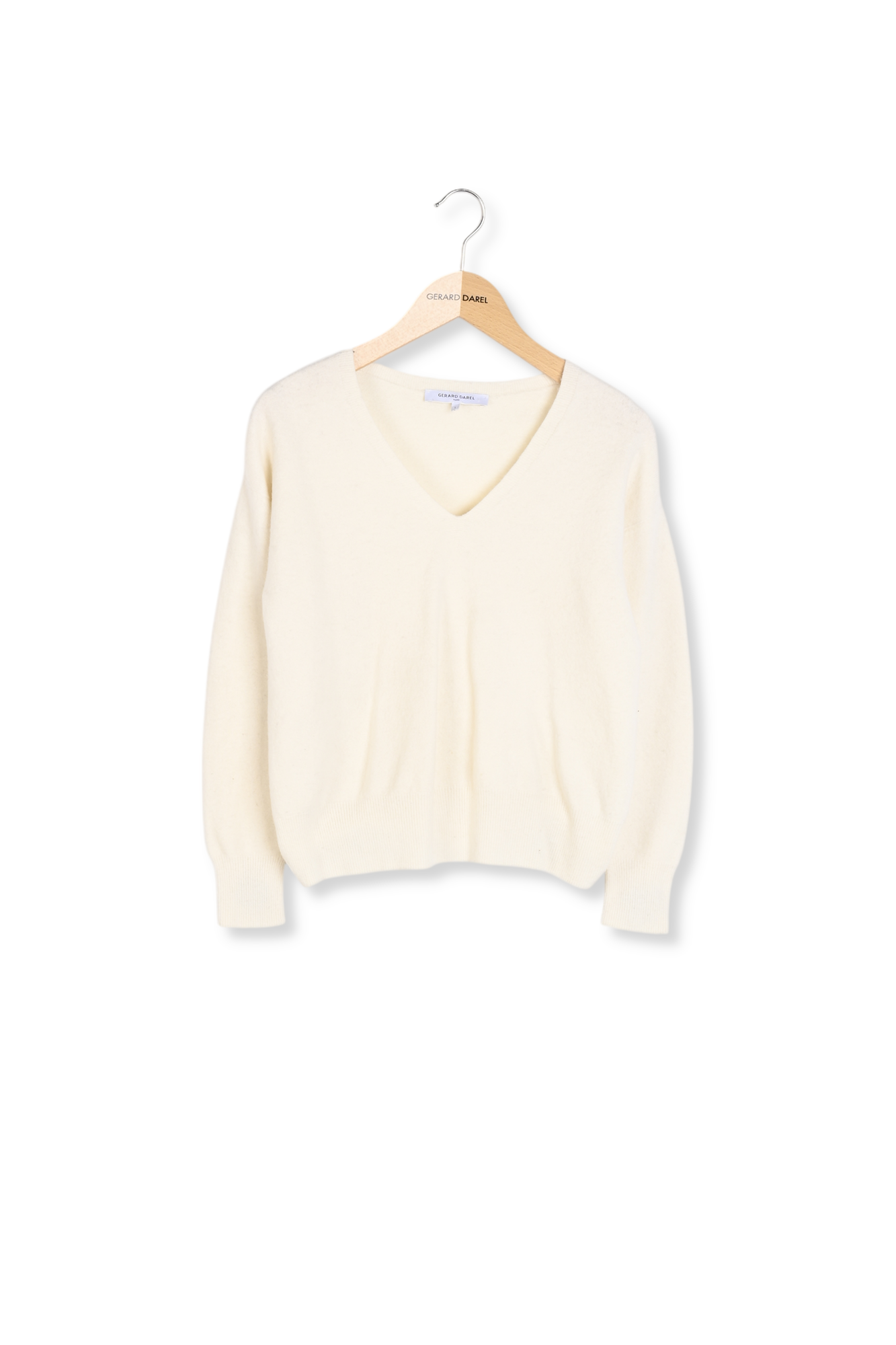 Pull V uni laine douce - LÉONIE Faume - seconde main