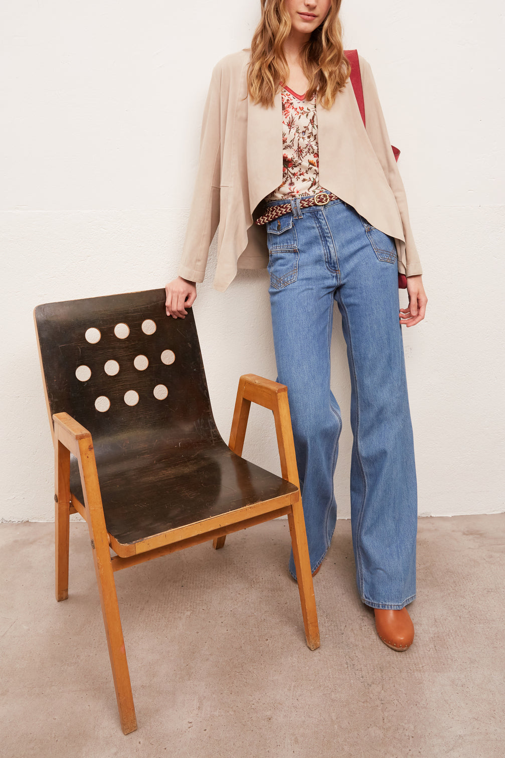 GAETANA - Veste en chèvre velours à pointes libres Faume - seconde main