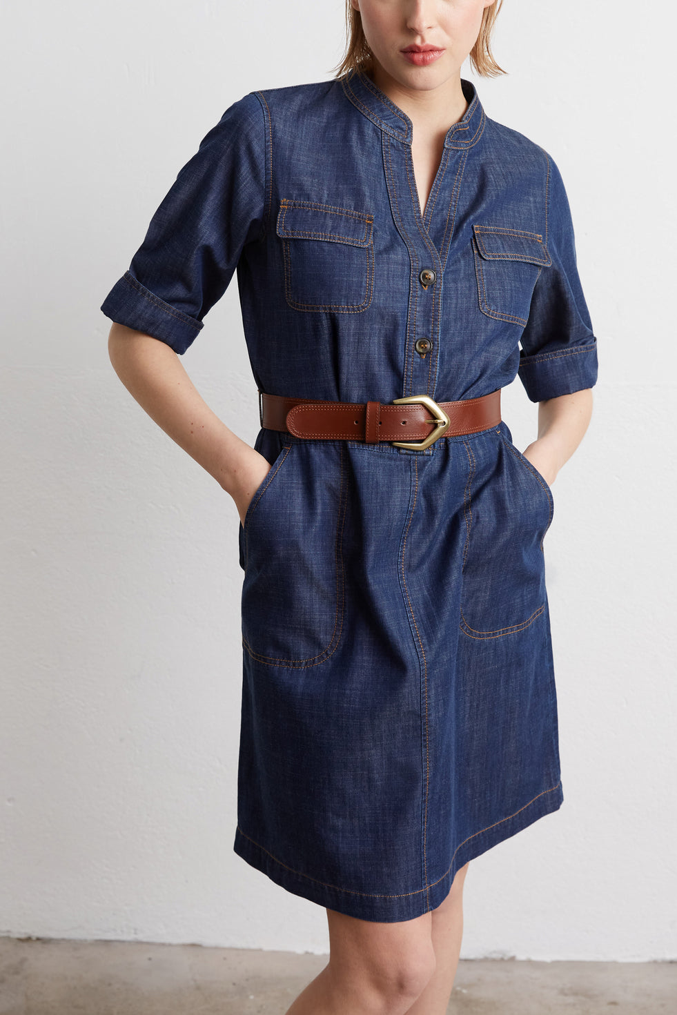 Robe en denim à manches courtes - JUANA Faume - seconde main