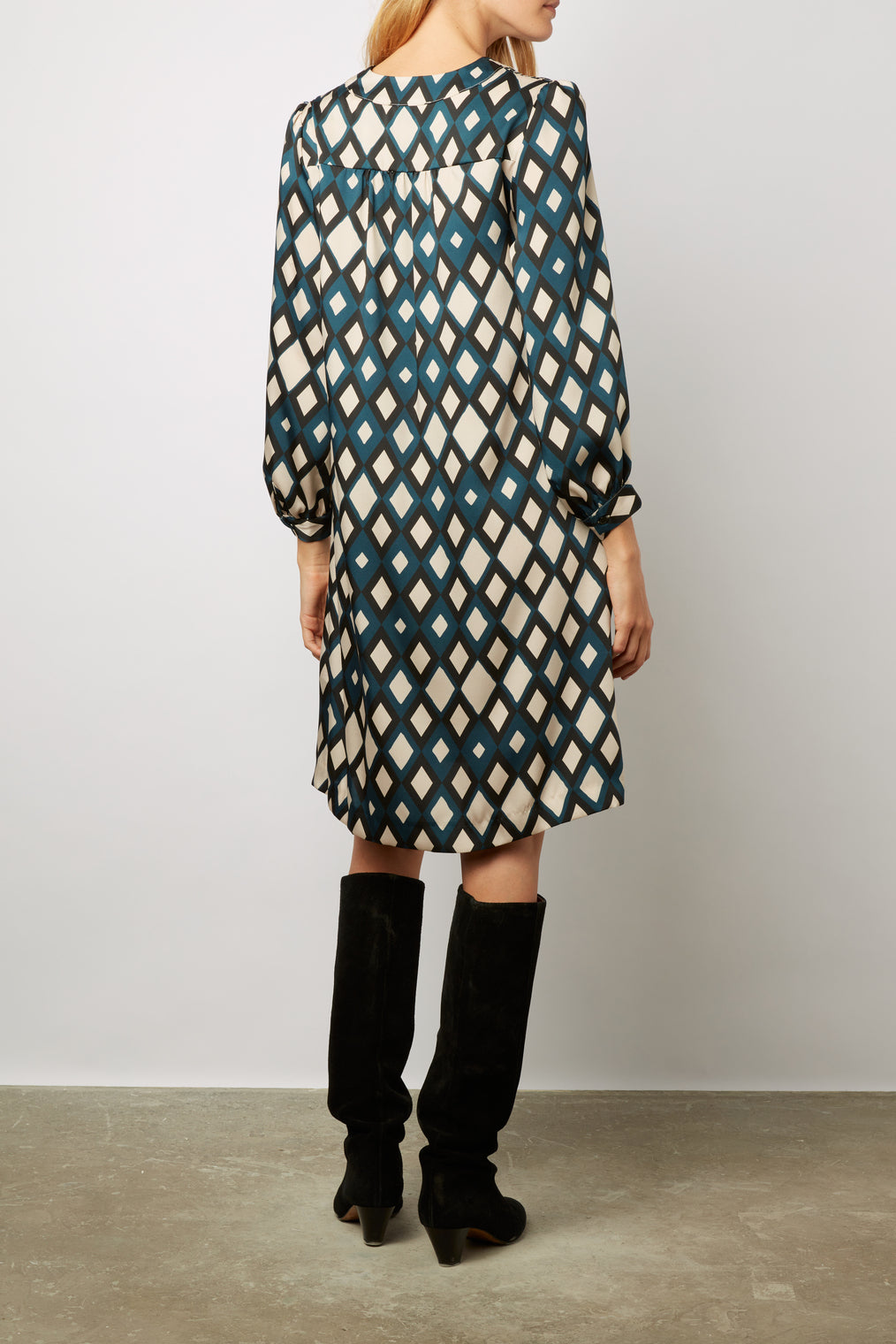 Robe courte et droite à losanges - JEMY Faume - seconde main