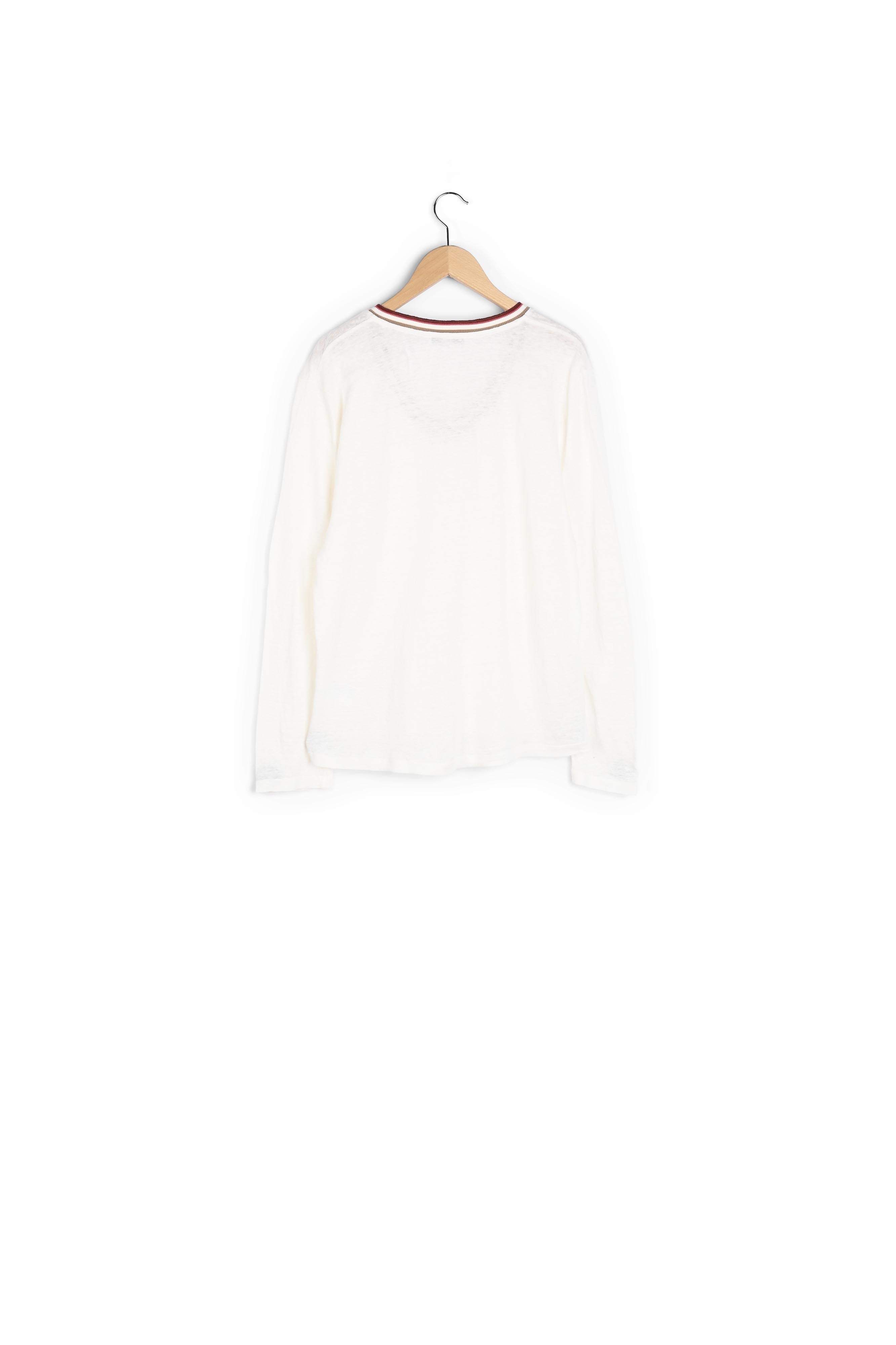 Tee-shirt en maille de lin à col fantaisie - AMELY Faume - seconde main