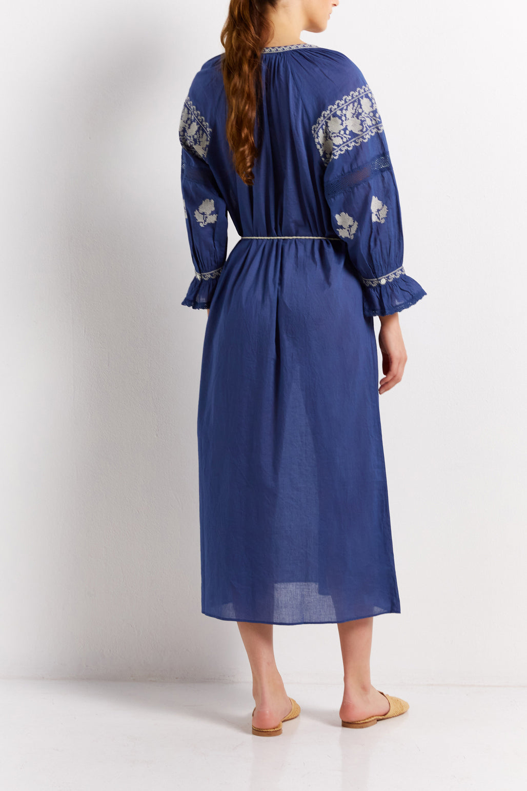 Caftan en coton brodé - JOHAN Faume - seconde main