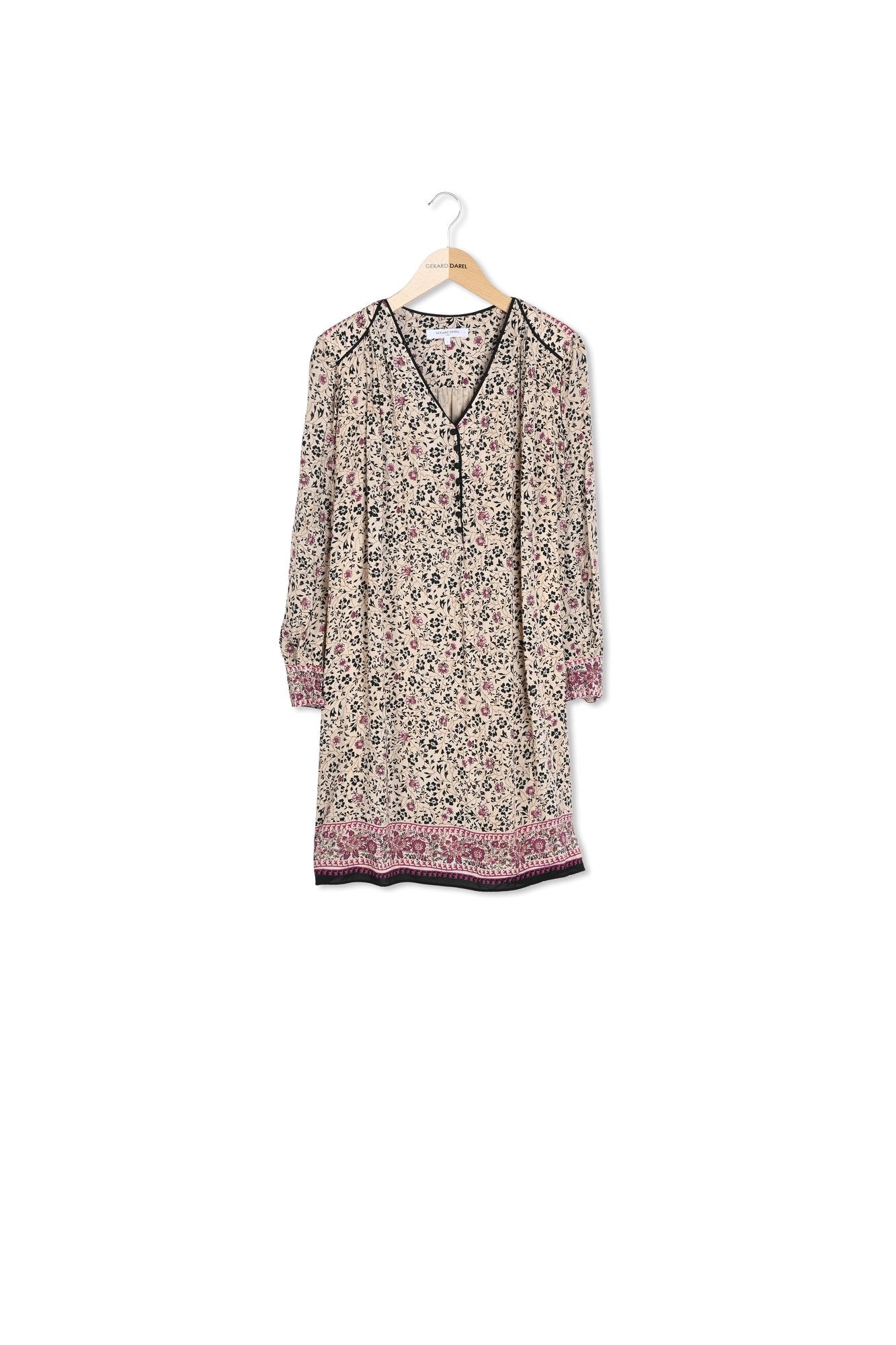 Robe droite imprimée à col V - SALINE Faume - seconde main