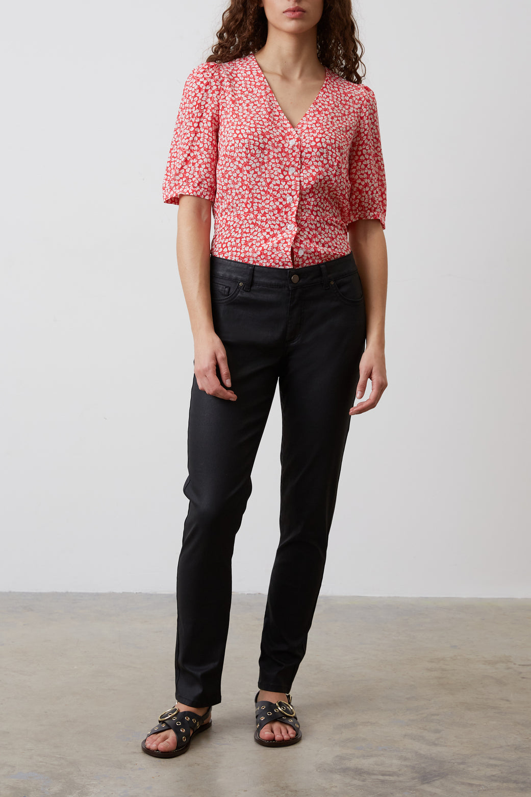 Jean en coton stretch enduit - ESMA Faume - seconde main