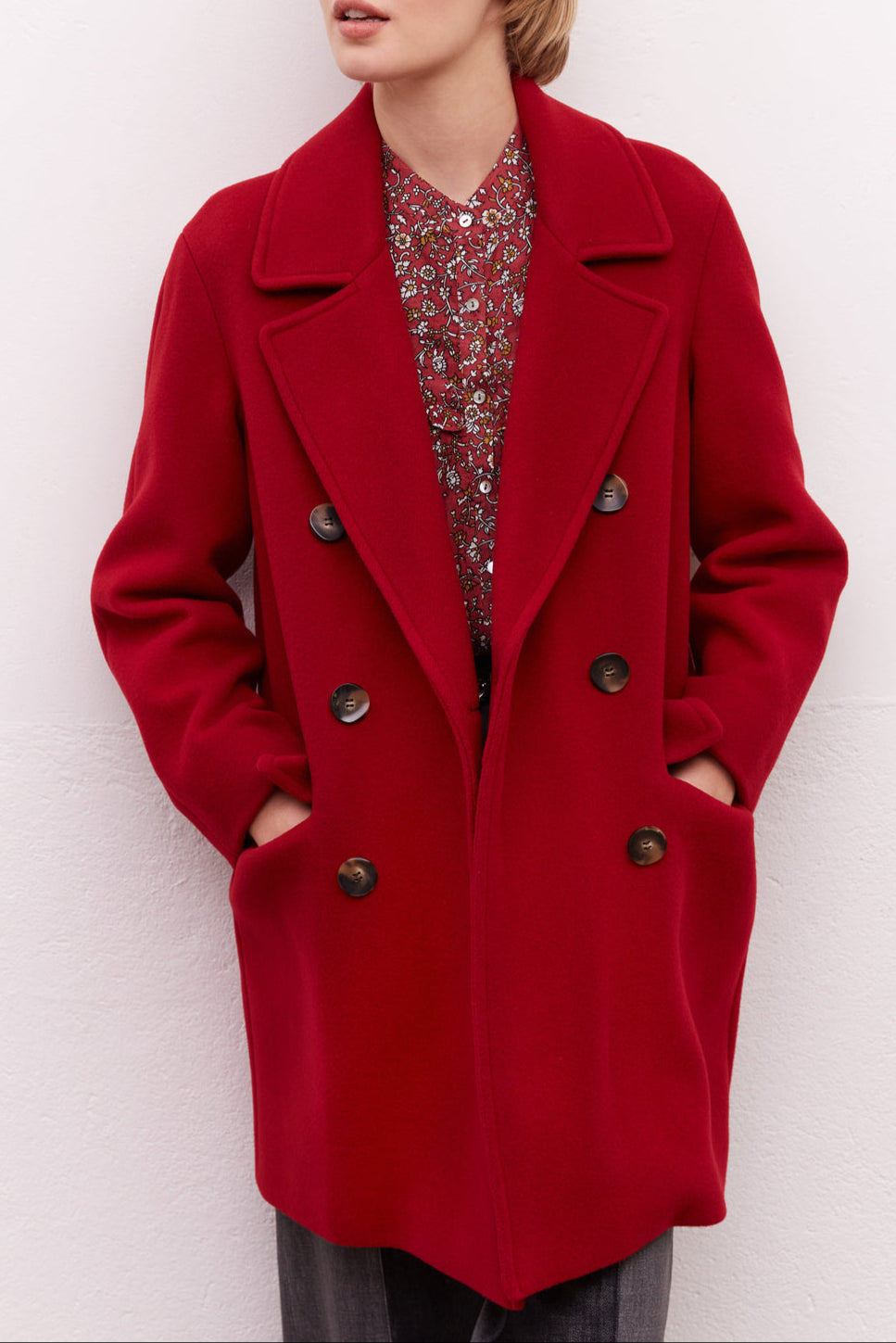 Manteau droit à double boutonnage - SIEM Faume - seconde main