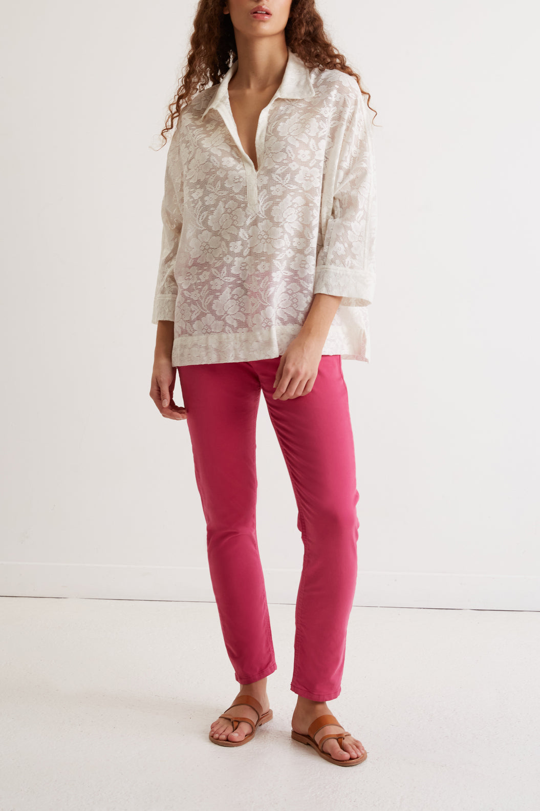 Blouse en dentelle de coton - CHARLES Faume - seconde main