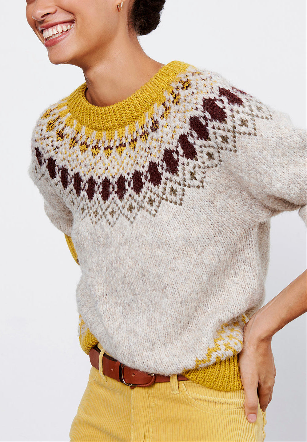 SAVINA - Pull en laine jacquard Faume - seconde main