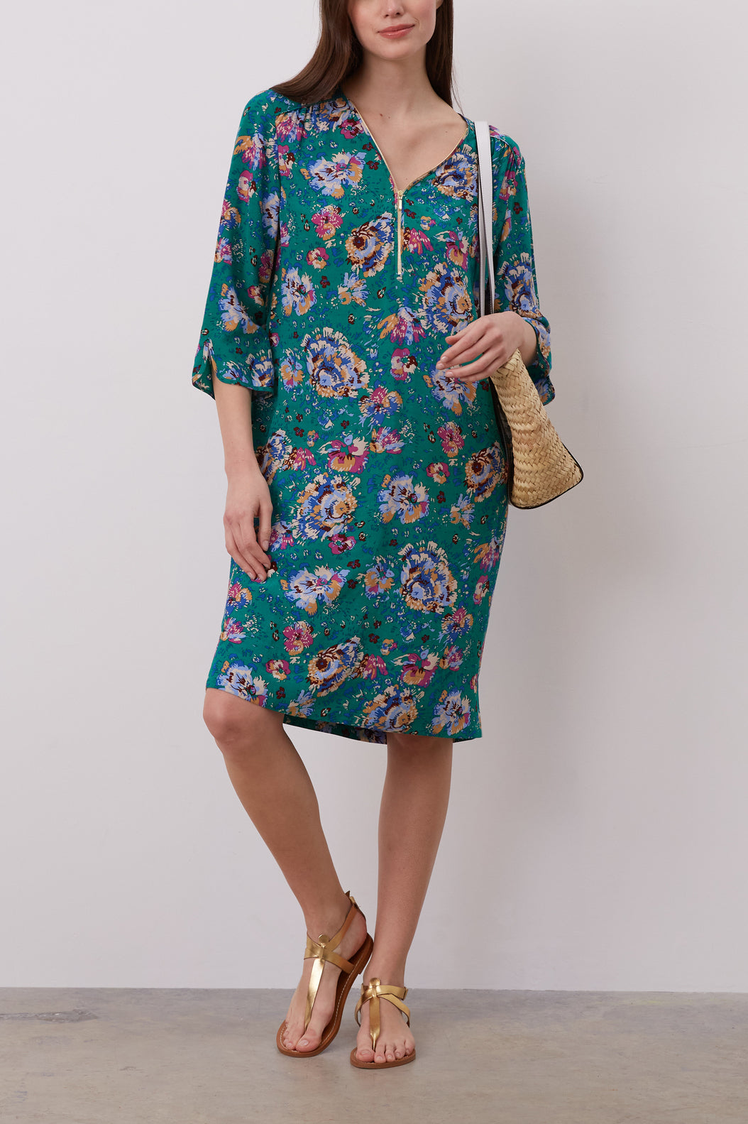 Robe courte à fleurs colorées - JUCE Faume - seconde main