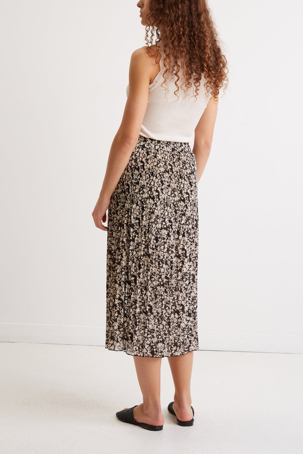 Jupe plissée en crêpe mousseline - BARBARA Faume - seconde main