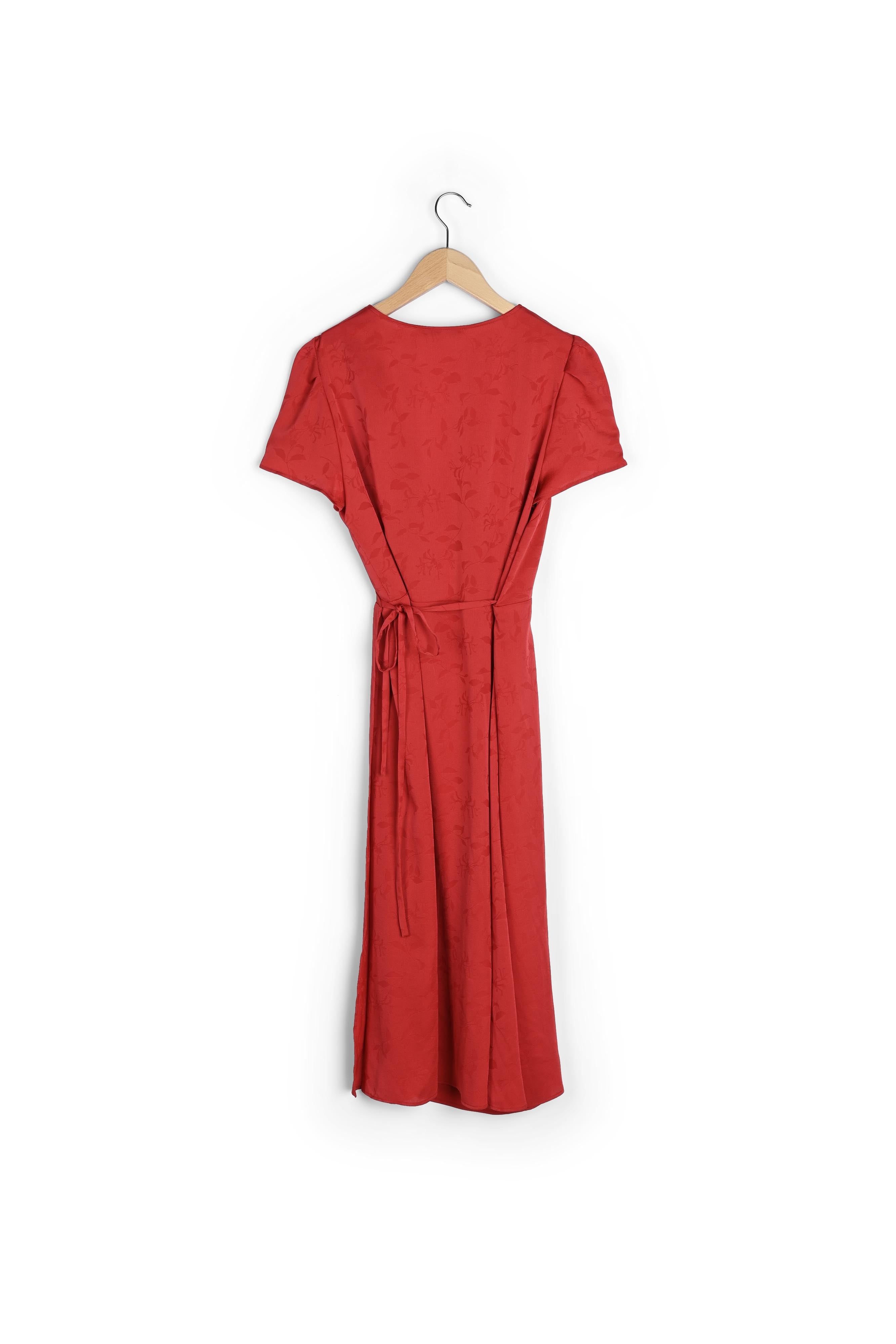 SARA - Robe portefeuille en crêpe Faume - seconde main