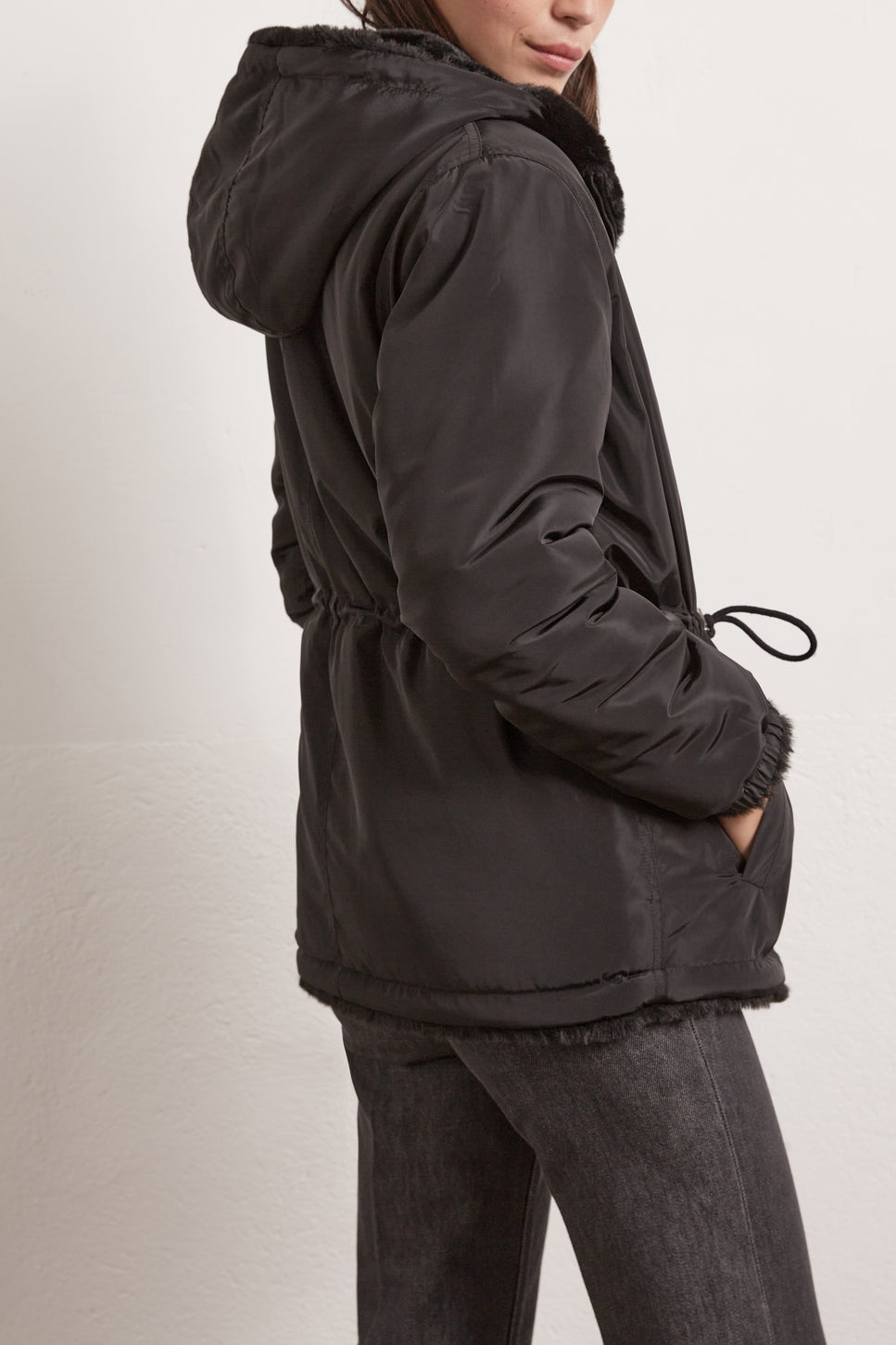 Sasha - Parka courte réversible à capuche Faume - seconde main