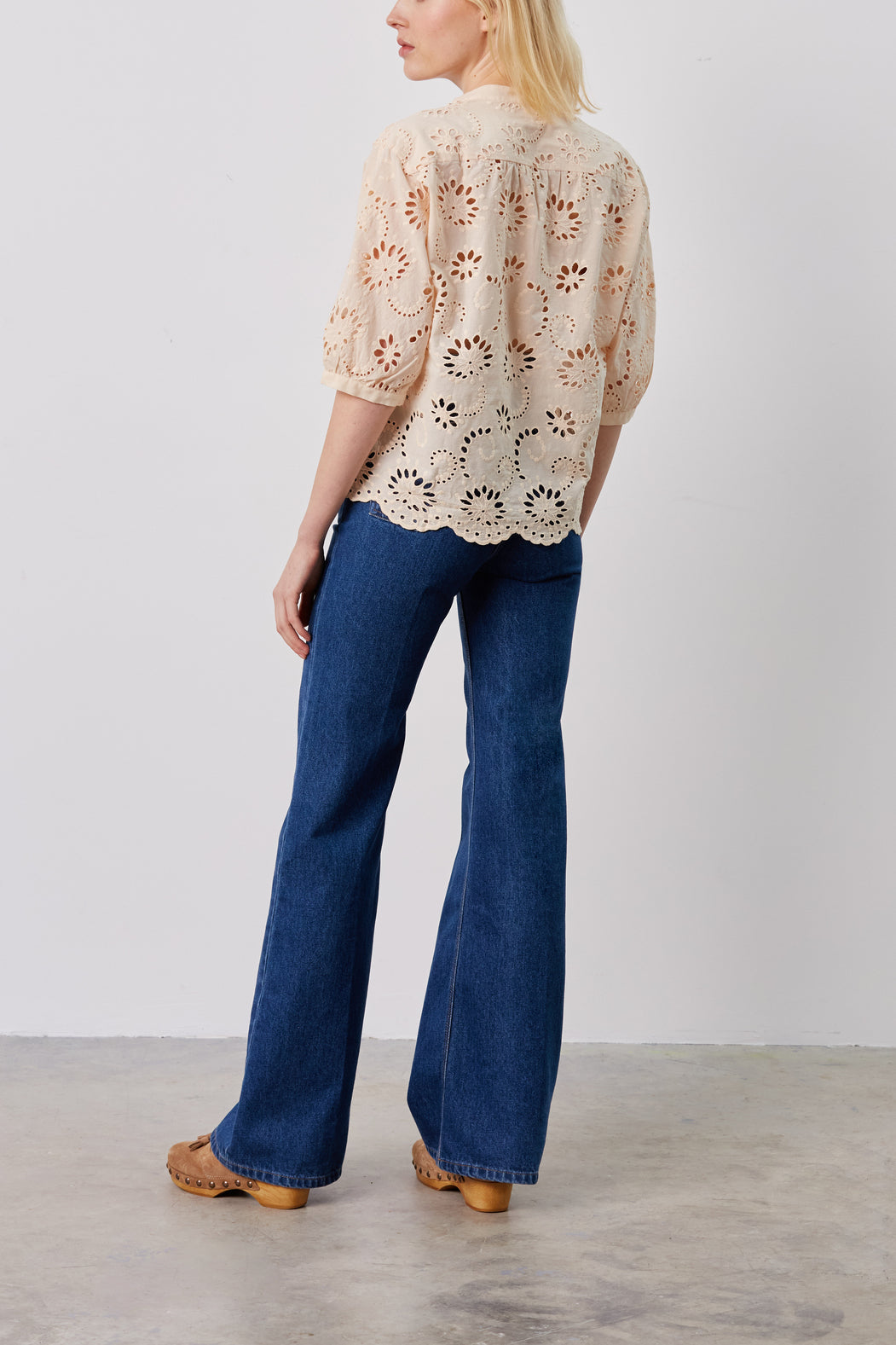 Blouse à broderie anglaise en coton - COME Faume - seconde main