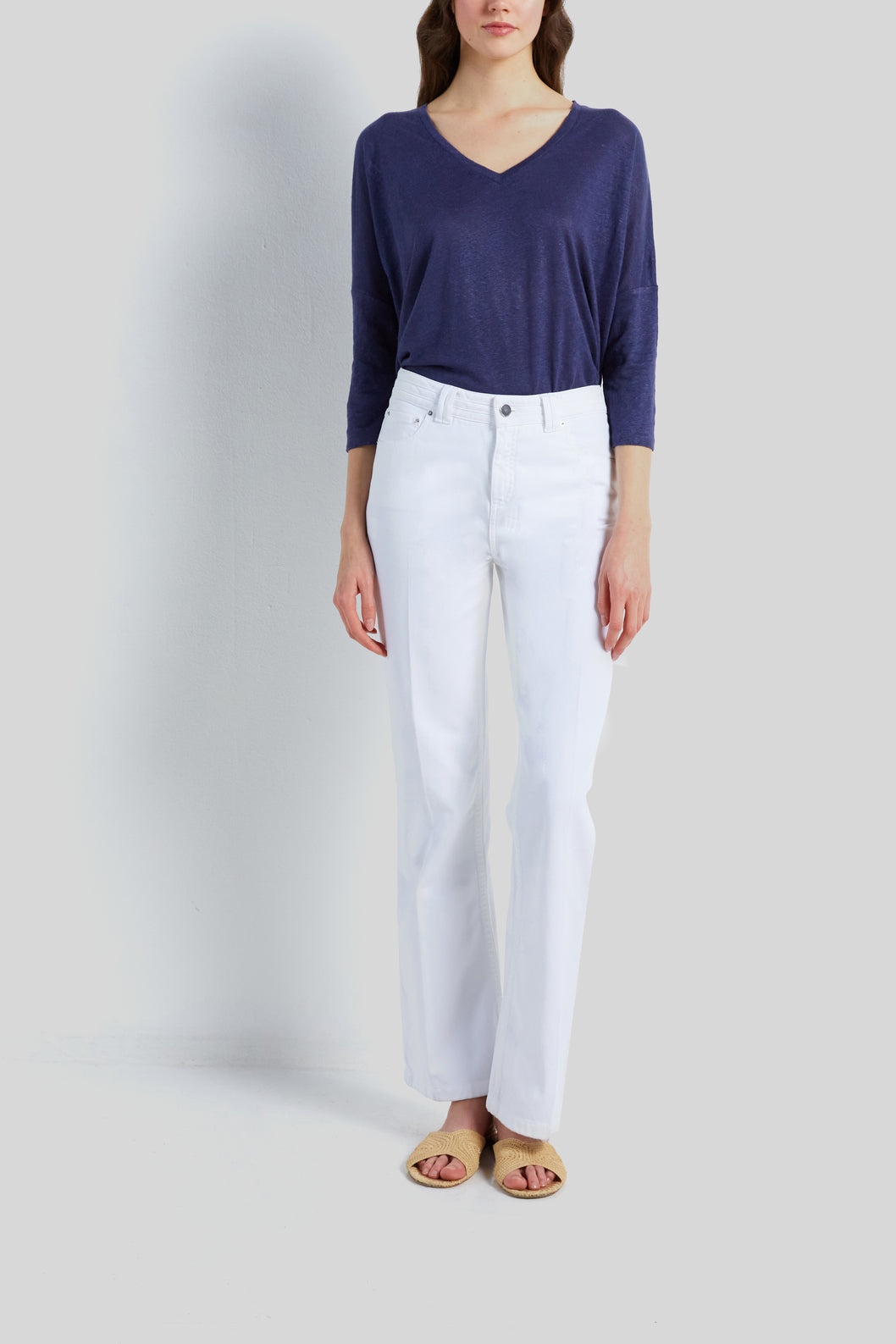 Jean flare avec ceinture travaillée - ESTEFFE Faume - seconde main