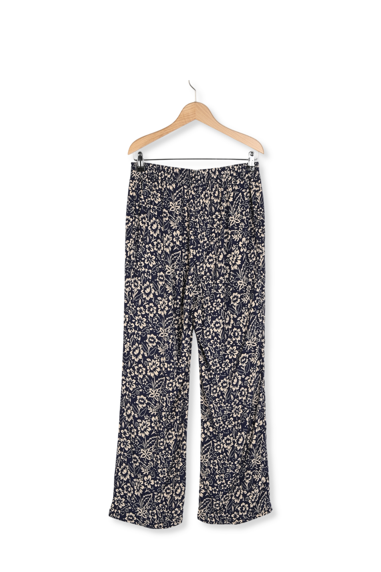Pantalon fluide imprimé fleurs bicolore - EDITH Faume - seconde main