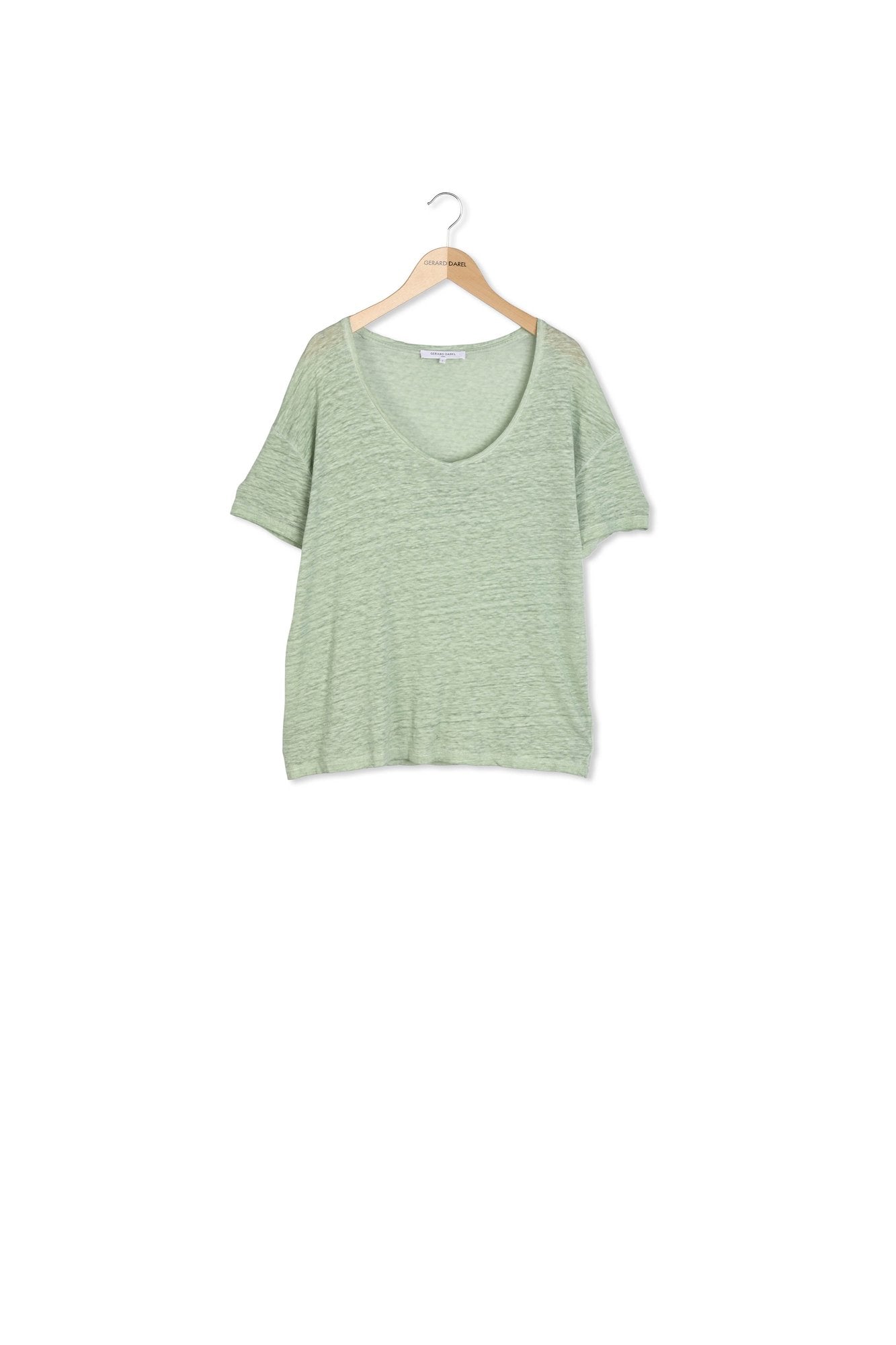 JANELA - Tee-shirt V en lin Faume - seconde main