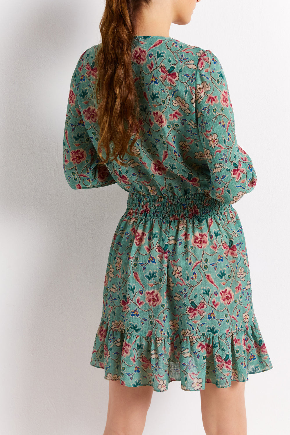 Robe fleurie à smocks - JACK Faume - seconde main