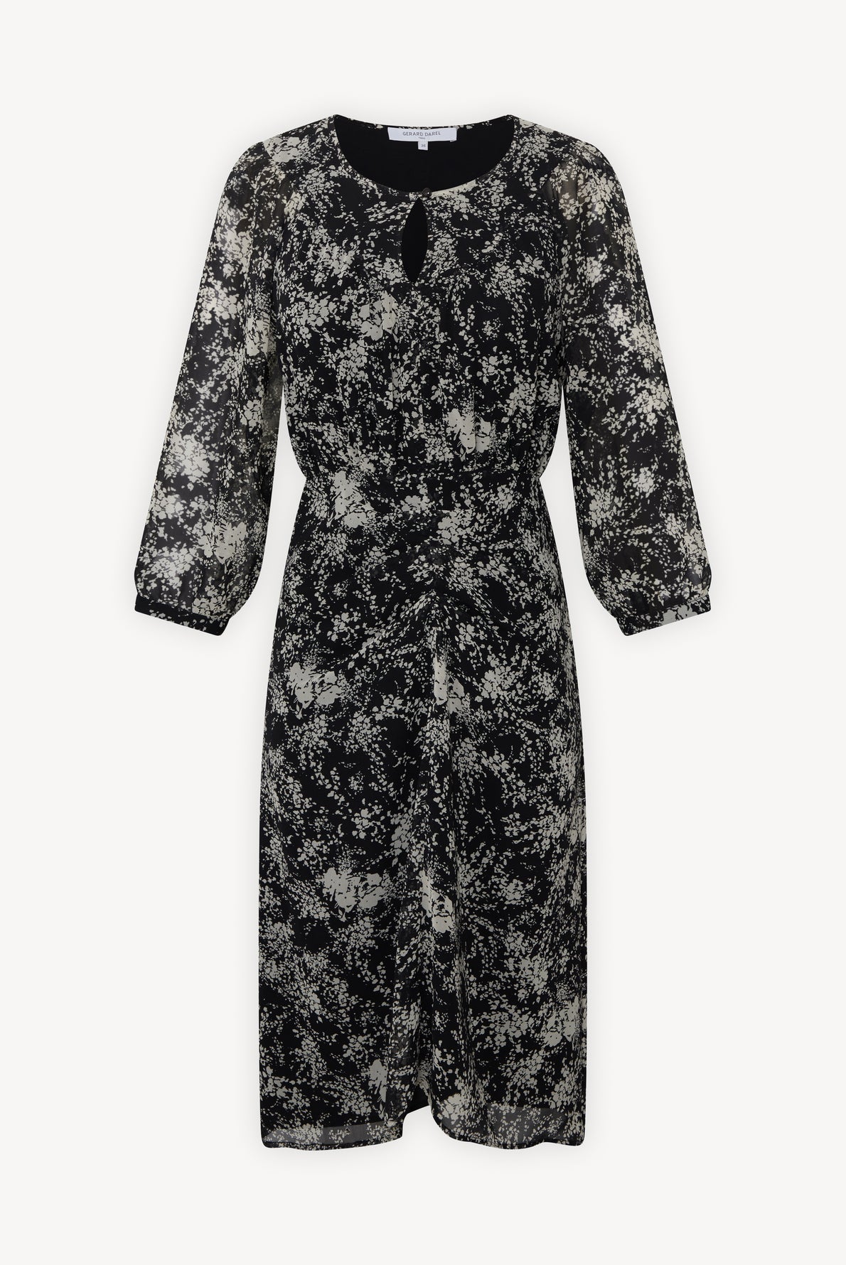 Robe drapée en voile fleuri - JULIA Faume - seconde main