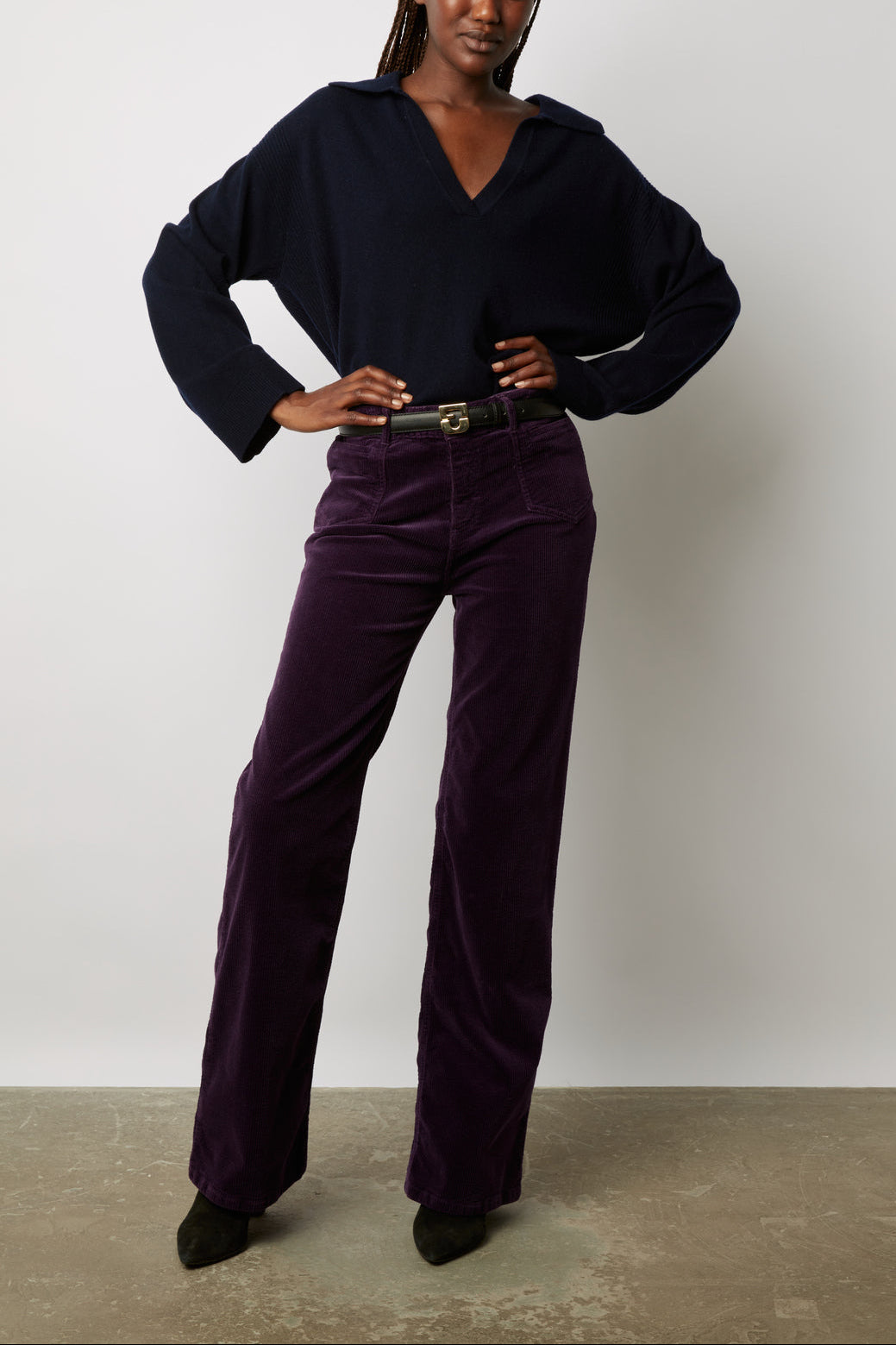 Pantalon flare en velours côtelé - ELVY Faume - seconde main