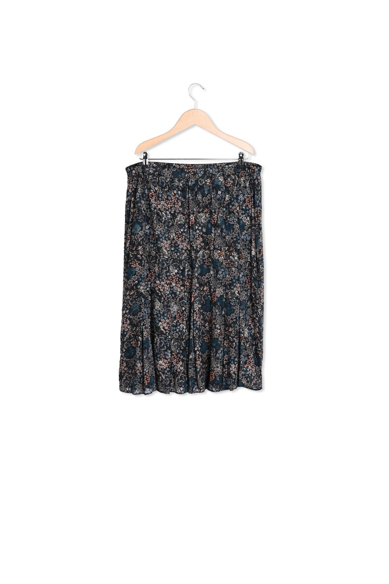 Melissa - Jupe midi imprimée avec Lurex et plis Faume - seconde main