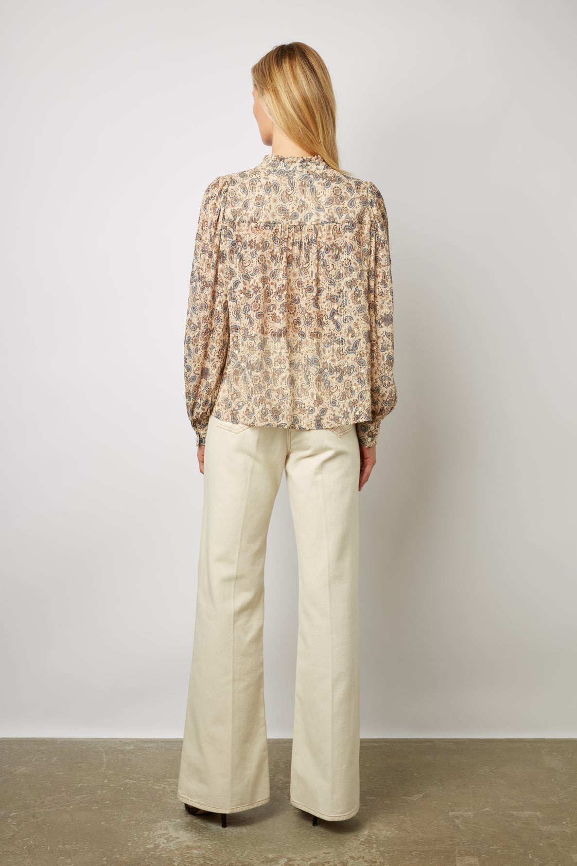 Blouse à motif cachemire et lurex - CLARISSE Faume - seconde main