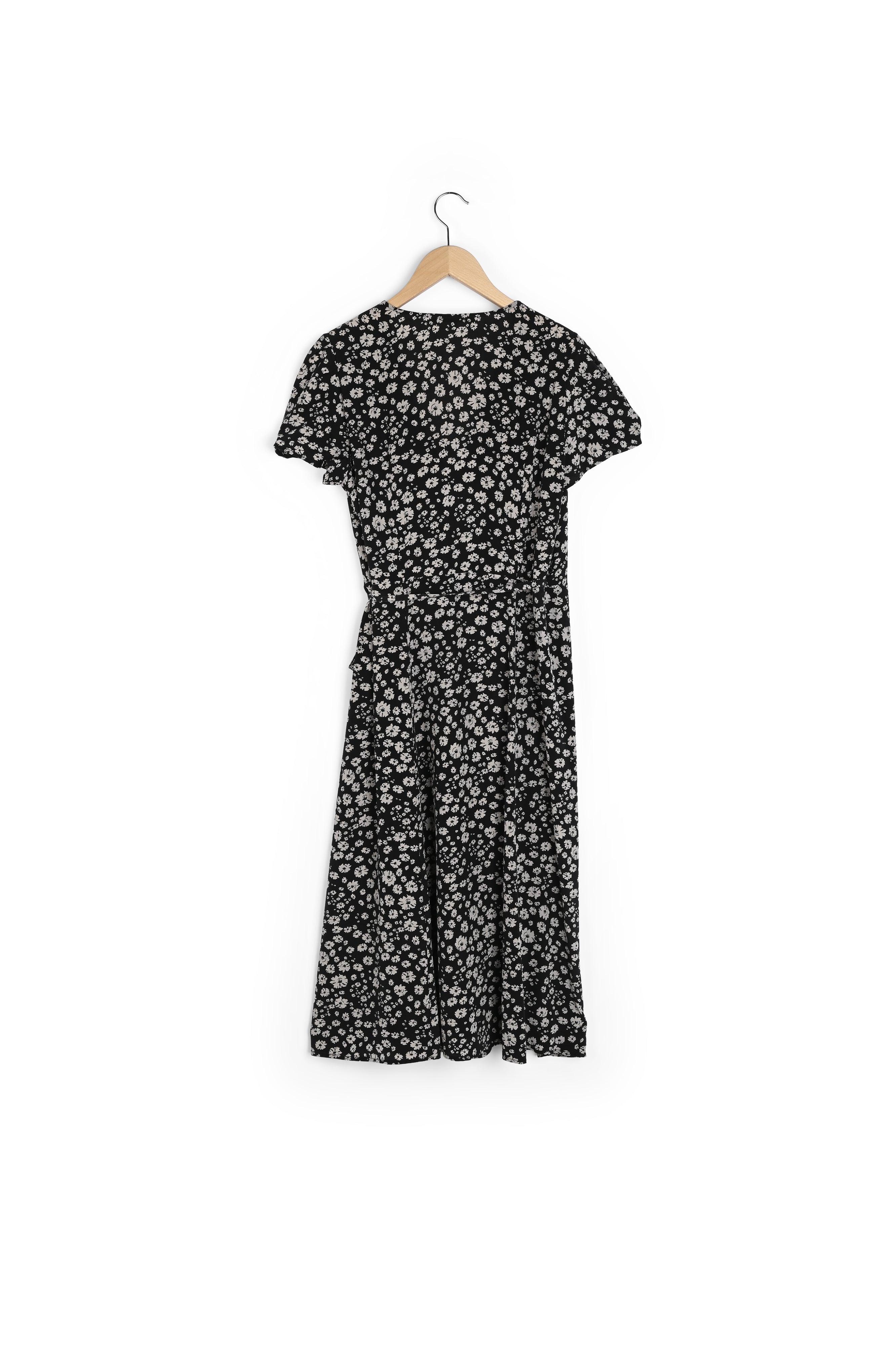 Robe portefeuille en soie à imprimé floral - Faume - seconde main