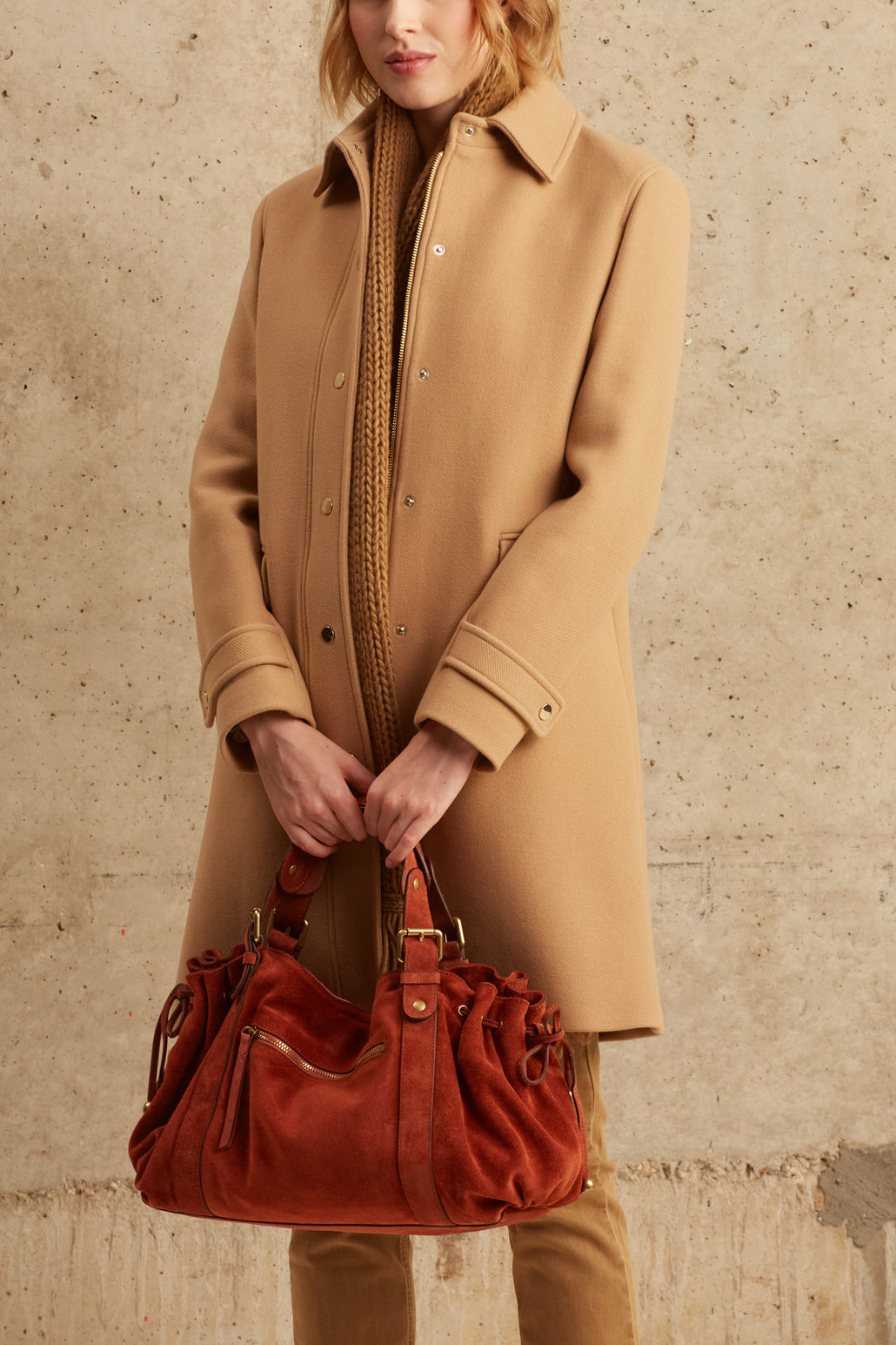 Manteau droit à bouton-pressions - SYRA Faume - seconde main