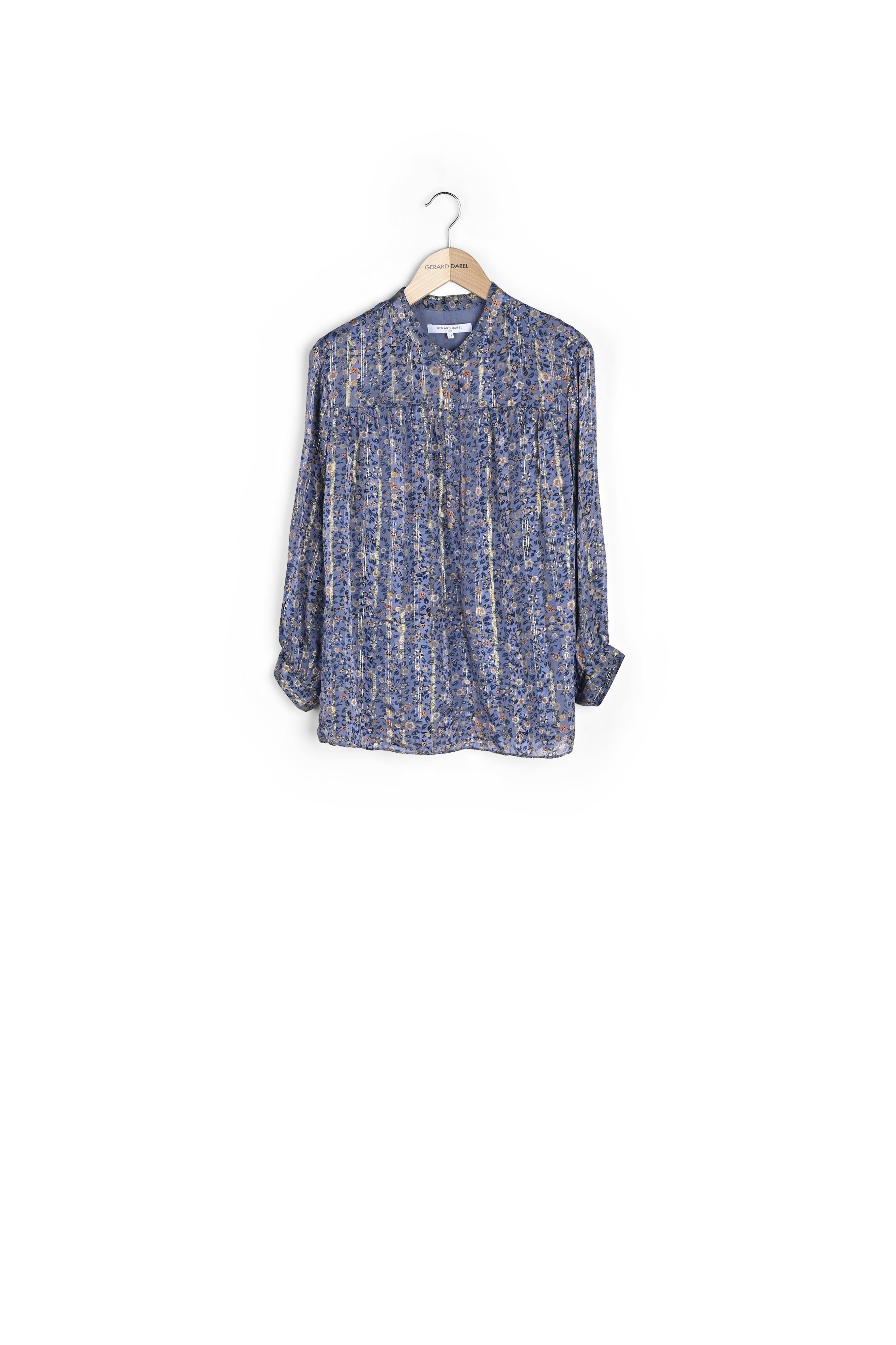 NOLWENN - Blouse en soie et Lurex à imprimé floral Faume - seconde main