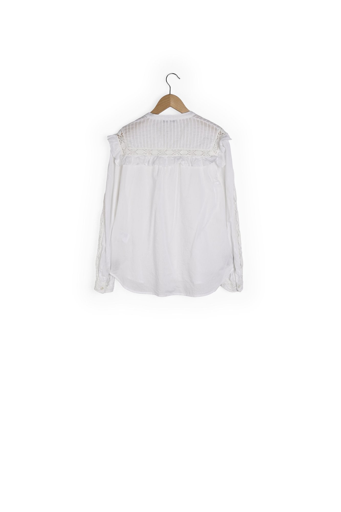 NEVA - Blouse volantée en voile de coton brodé Faume - seconde main