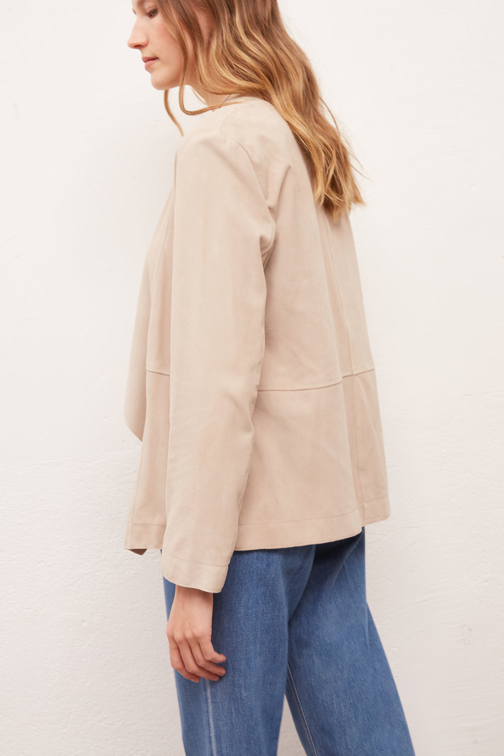 GAETANA - Veste en chèvre velours à pointes libres Faume - seconde main