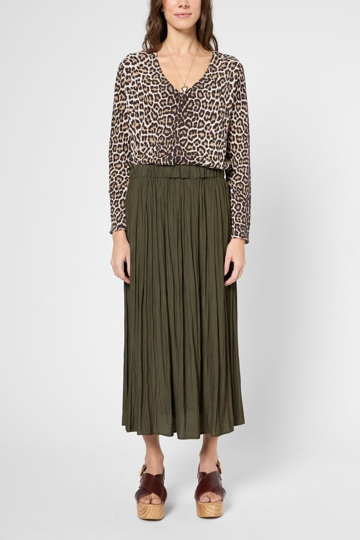 Jupe satinée plissée - VANINA Faume - seconde main