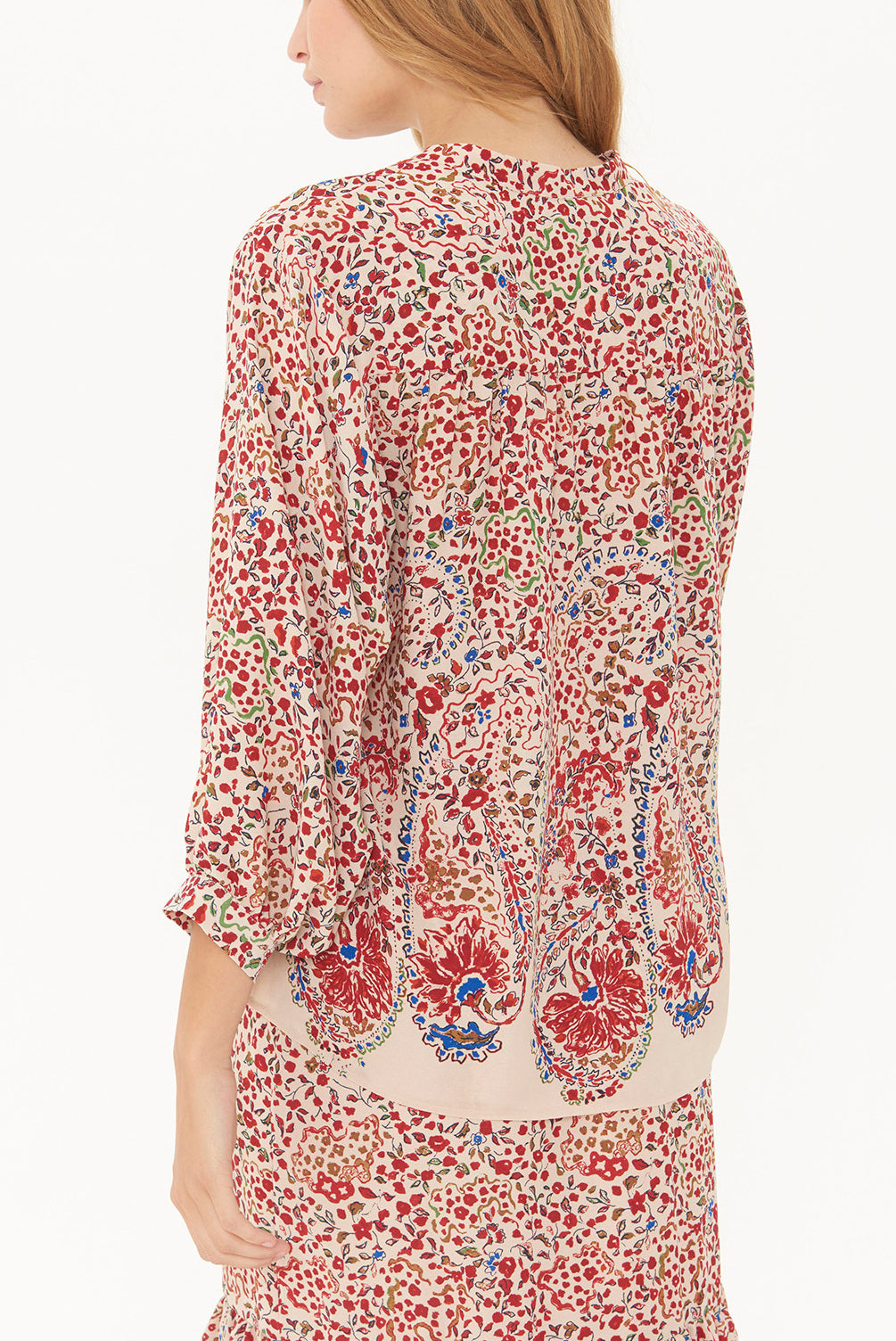 MARGOT - Blouse en crêpe imprimé floral Faume - seconde main