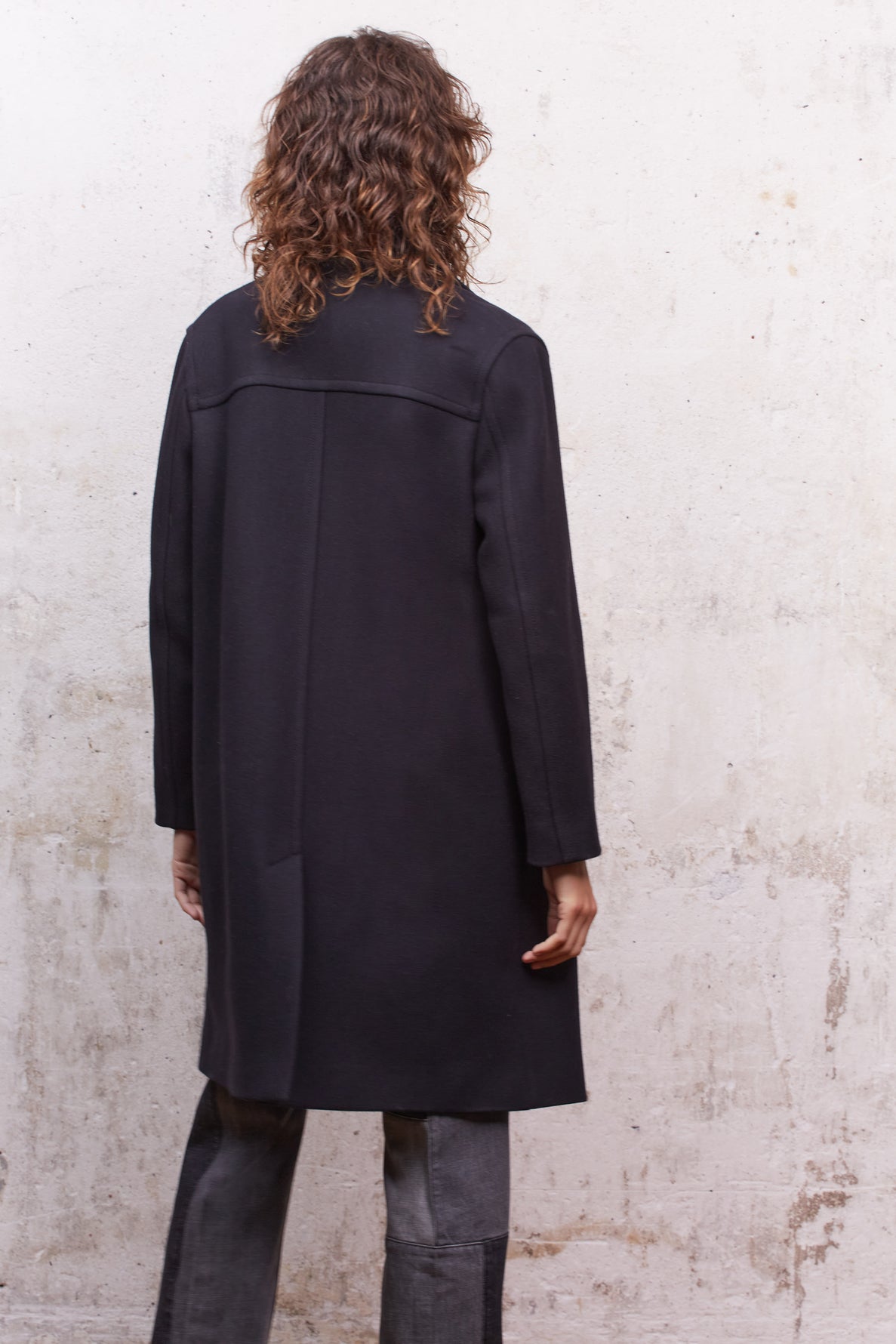 SILYA - Manteau droit en laine vierge Faume - seconde main