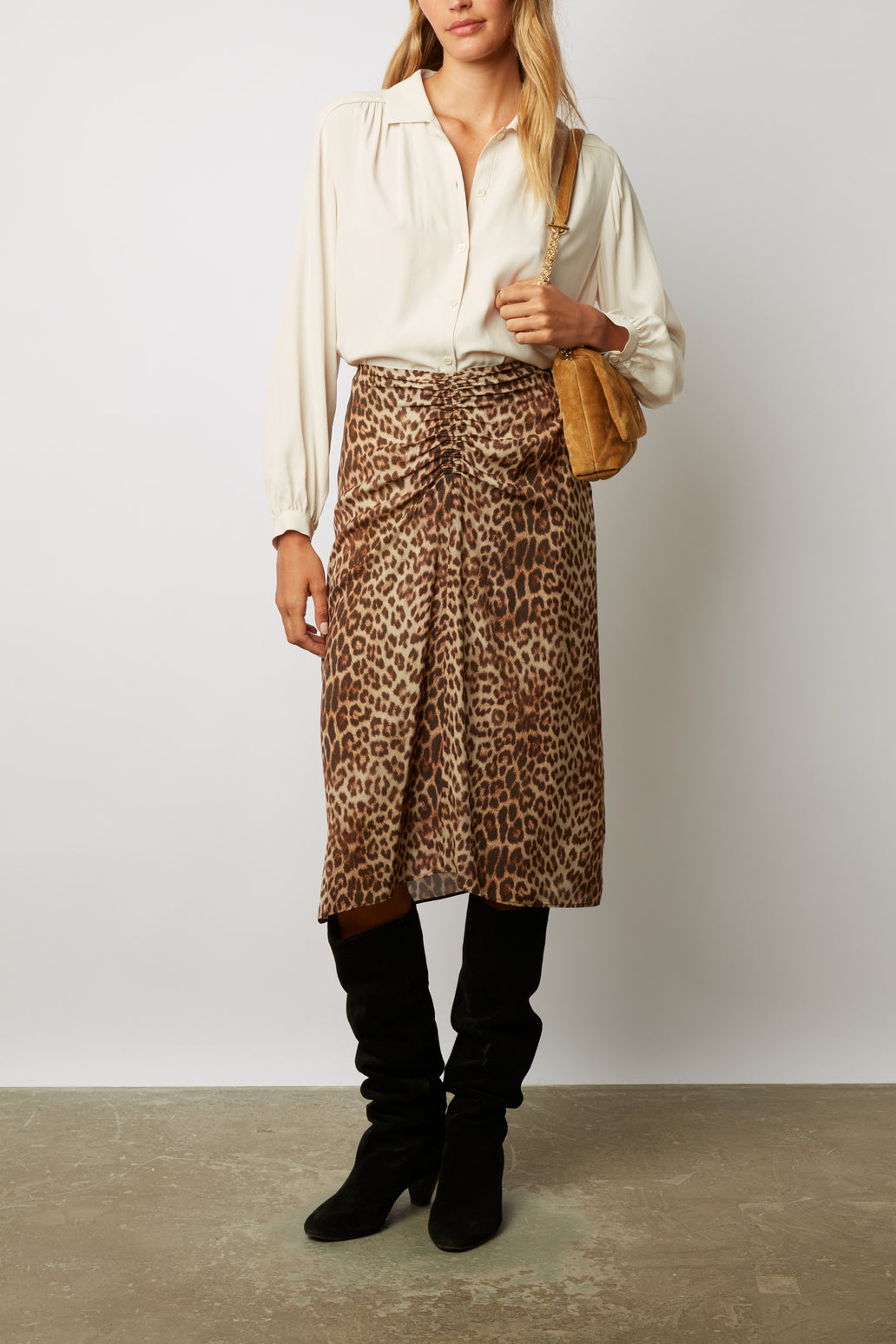 Jupe mi-longue imprimé léopard - BETHY Faume - seconde main