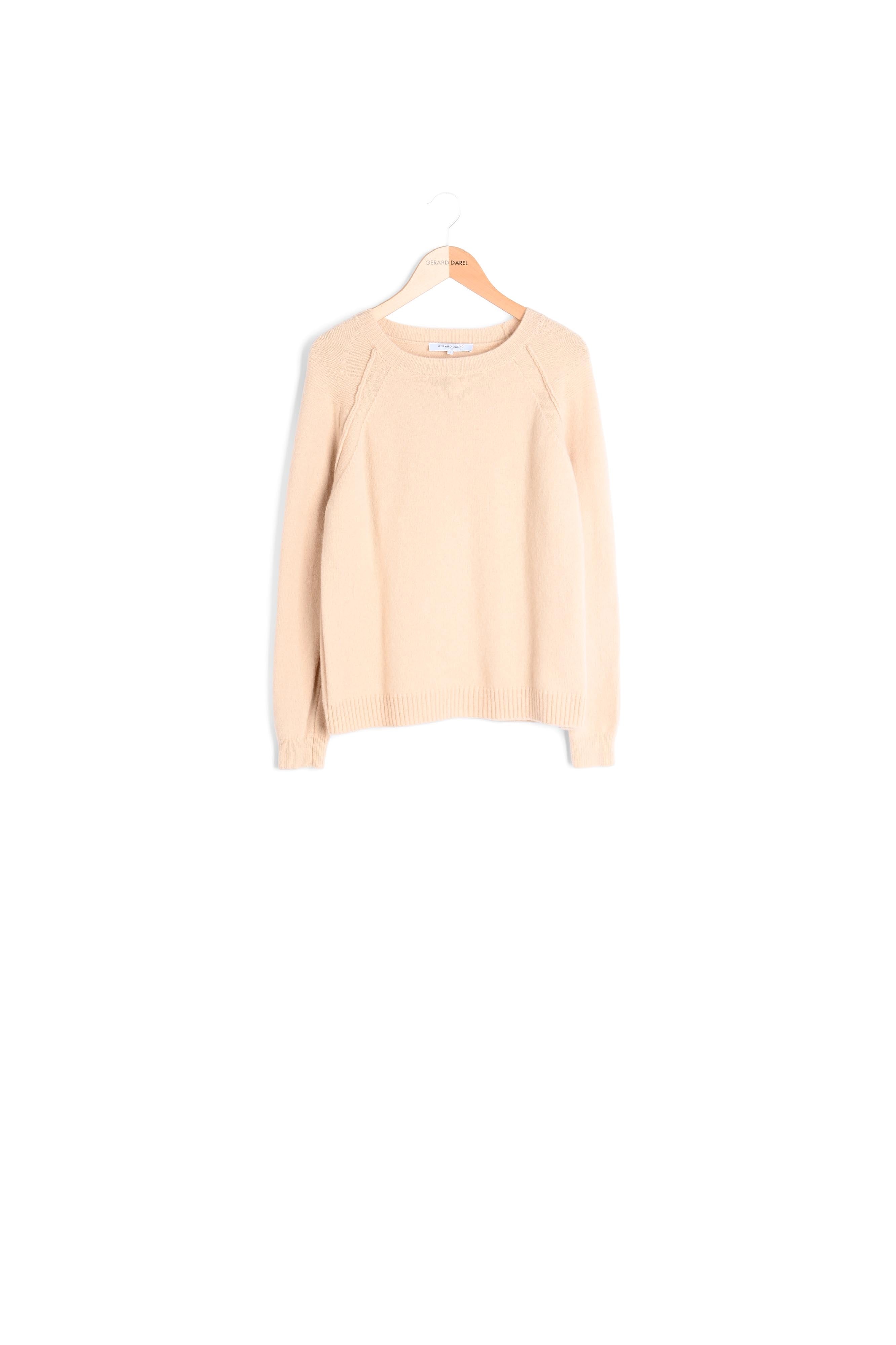 Pull en laine unie et jeux de maille - LINON Faume - seconde main