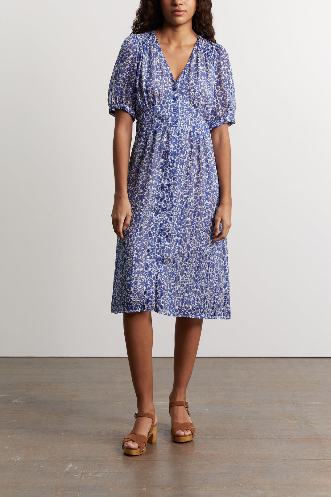 Robe mi-longue à fleurs - JAMES Faume - seconde main