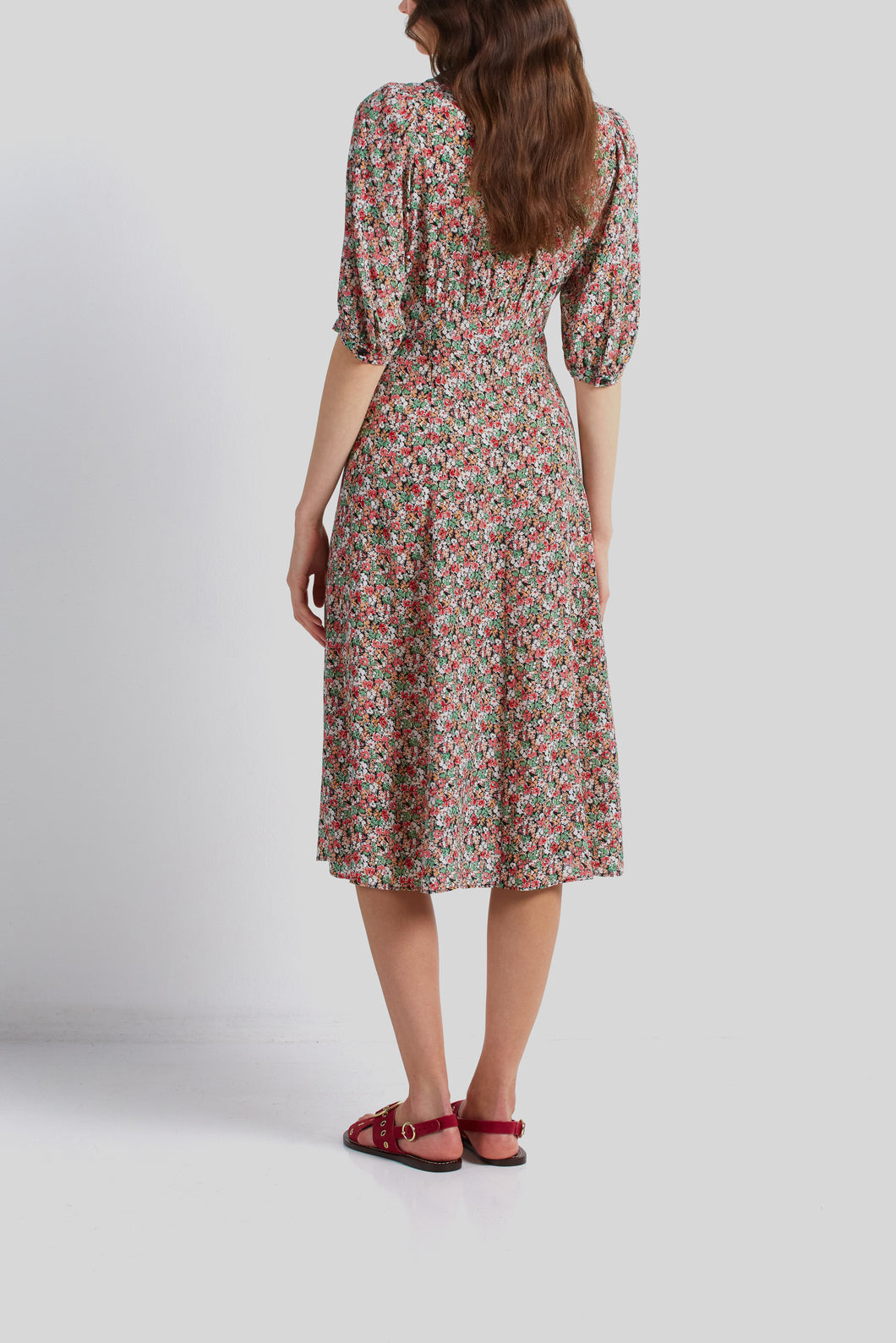 Robe boutonnée à motif - JAHLYA Faume - seconde main