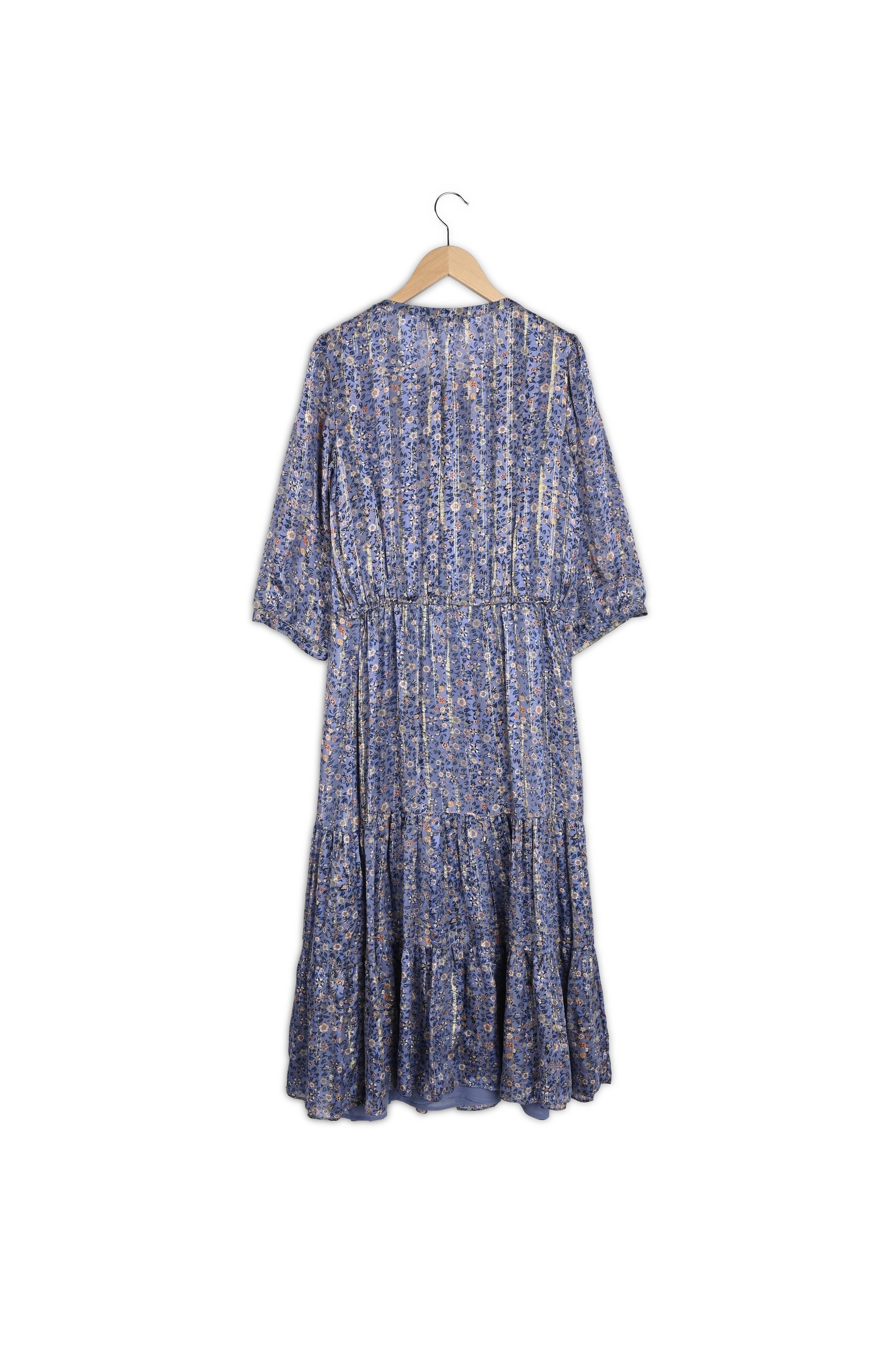 SAHE - Robe longue en soie et Lurex à imprimé floral Faume - seconde main