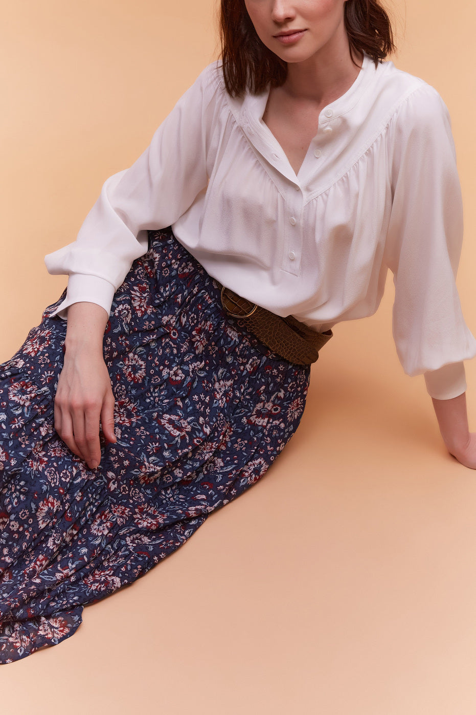 Jupe asymétrique fleurie - BONNIE Faume - seconde main