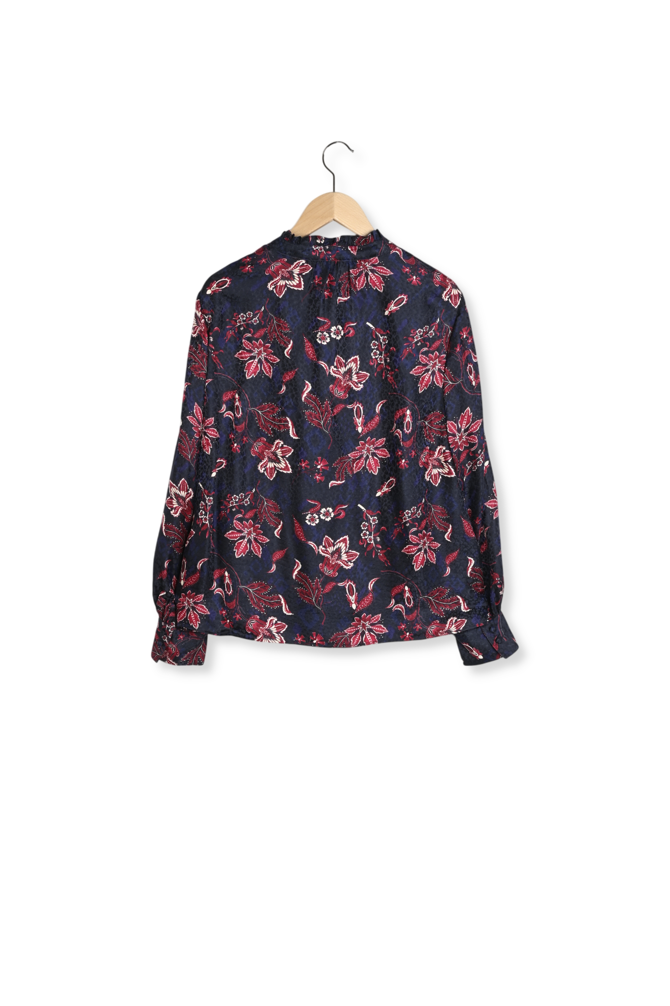 Blouse satinée imprimé grosses fleurs - CECILE Faume - seconde main