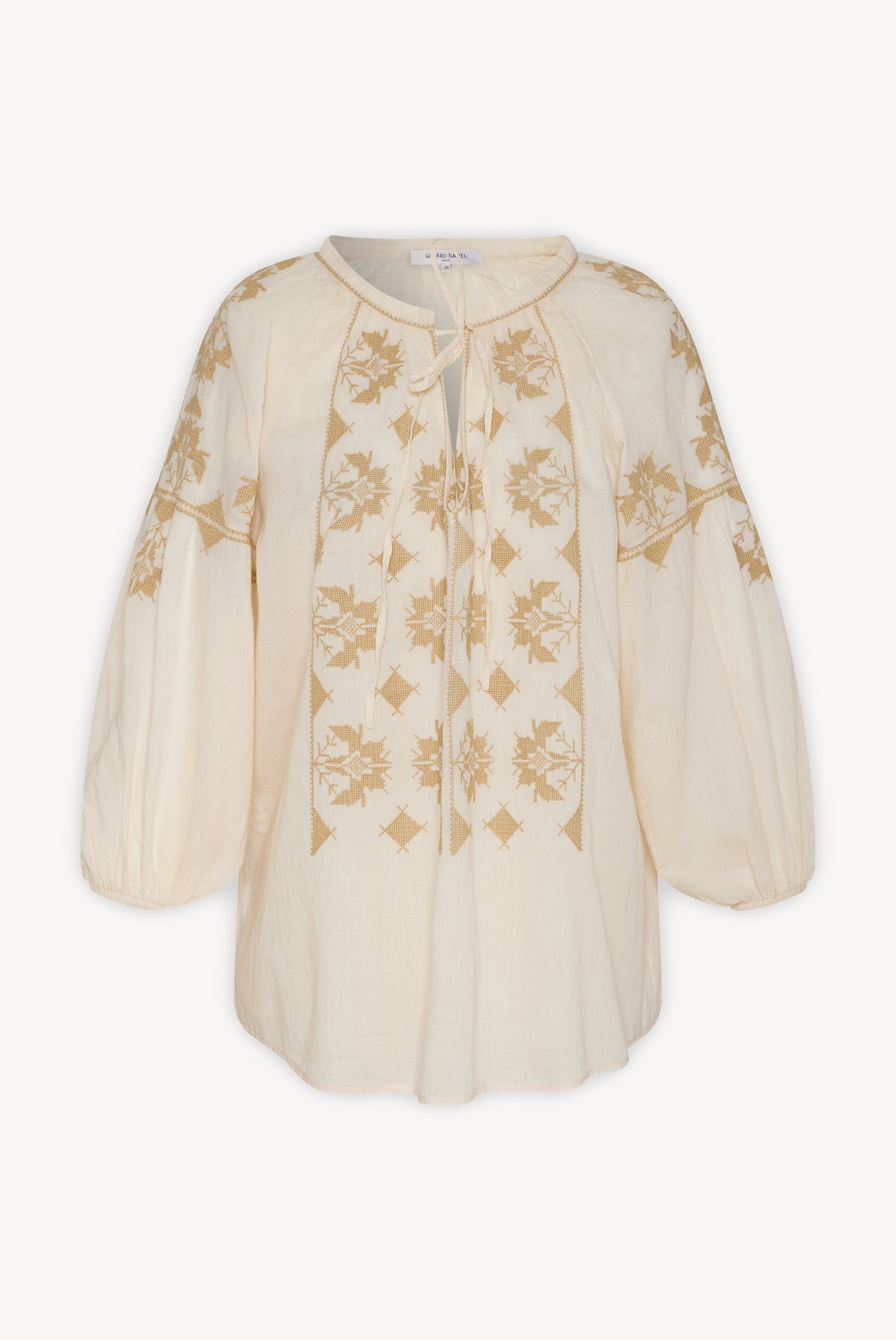 Blouse brodée en coton et soie - ESTHER Faume - seconde main