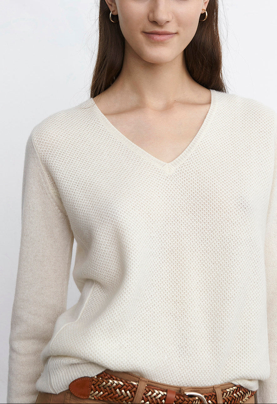 SHEILBY - Pull V en cachemire Faume - seconde main