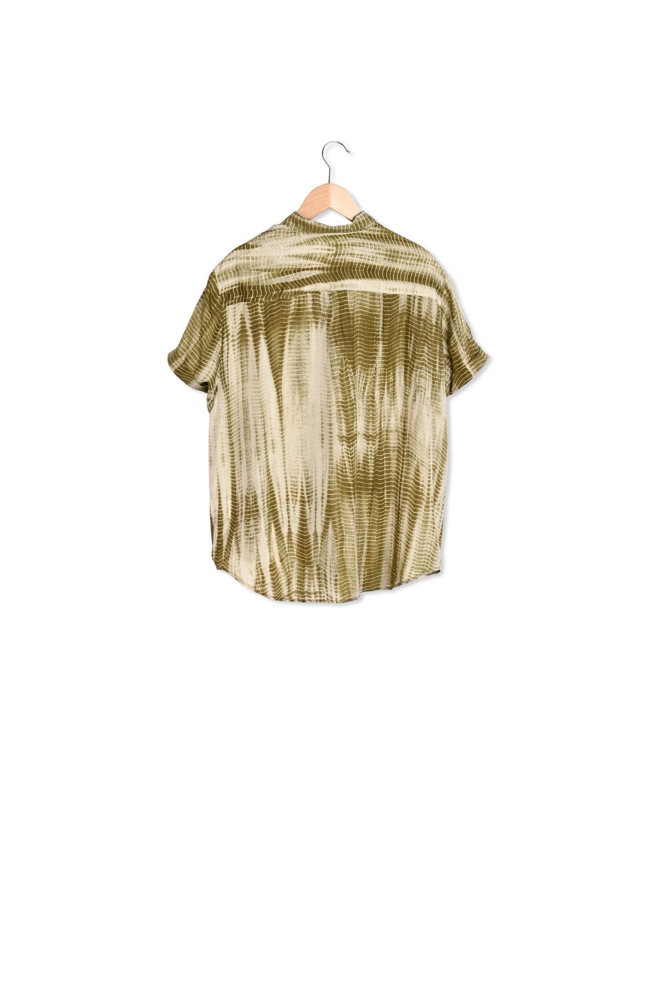 NALINI - Chemise à manches courtes en soie tie and dye Faume - seconde main