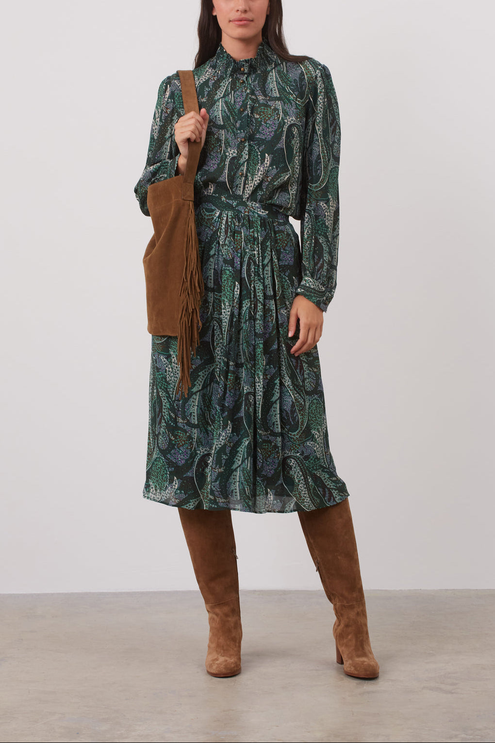 Chemisier imprimé à col froncé - CHADE Faume - seconde main